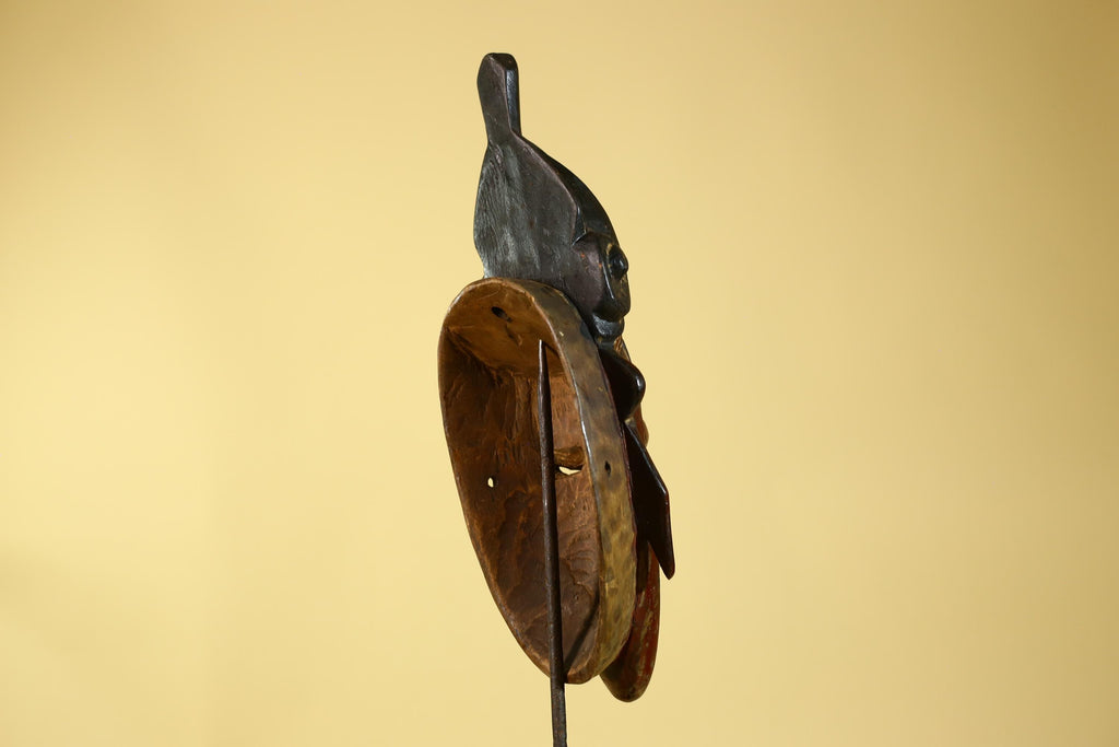 African Mask Baule Style Wooden Tribal Wall Art Handmade-G6176