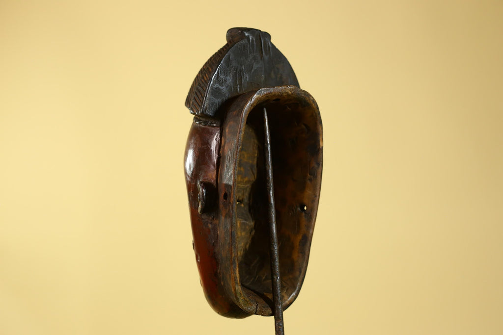 African Mask Baule Style- Wooden Tribal Wall Art Handmade-G6177