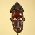 African Mask Baule Style- Wooden Tribal Wall Art Handmade-G6177