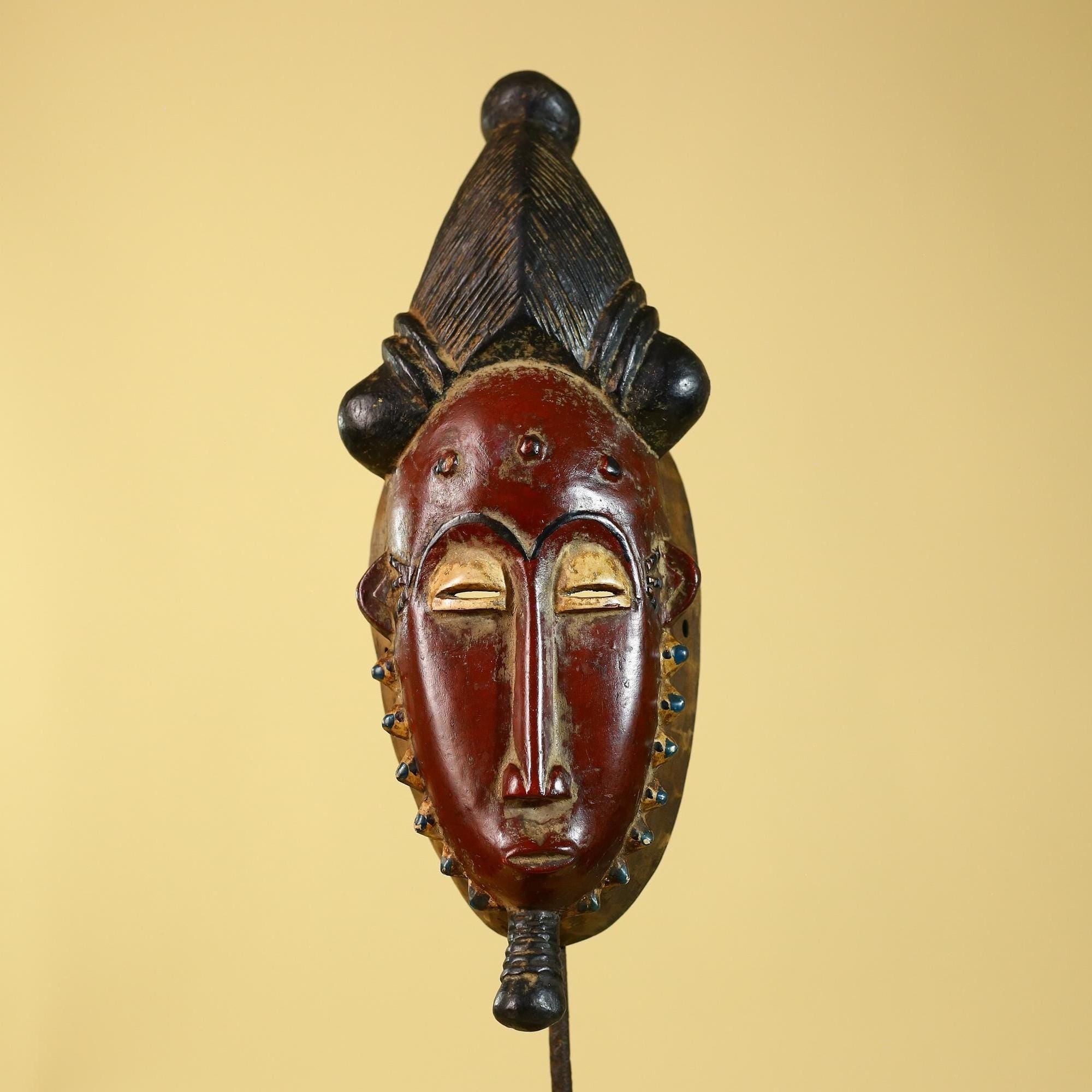 Guro African Mask- Hand Carved Wooden Tribal Wall Art-G6179