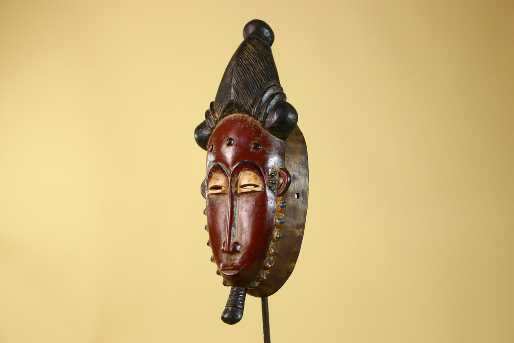 Guro African Mask- Hand Carved Wooden Tribal Wall Art-G6179