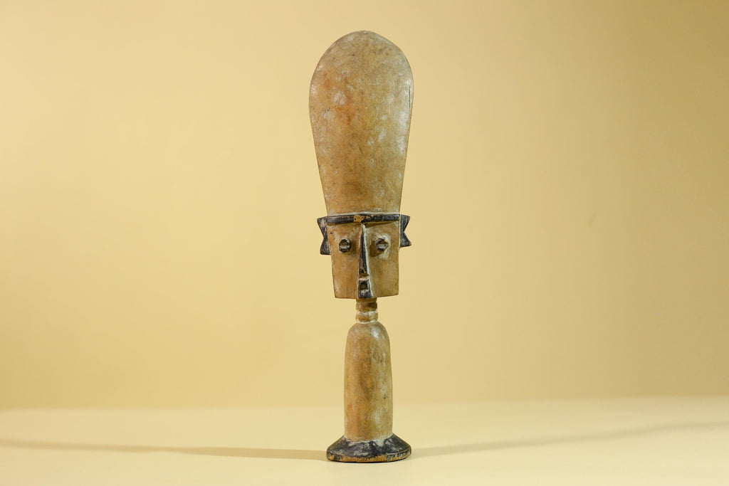 African Wooden Ritual Figure Statue  Elongated Head Tribal Art Sculpture-G6257
