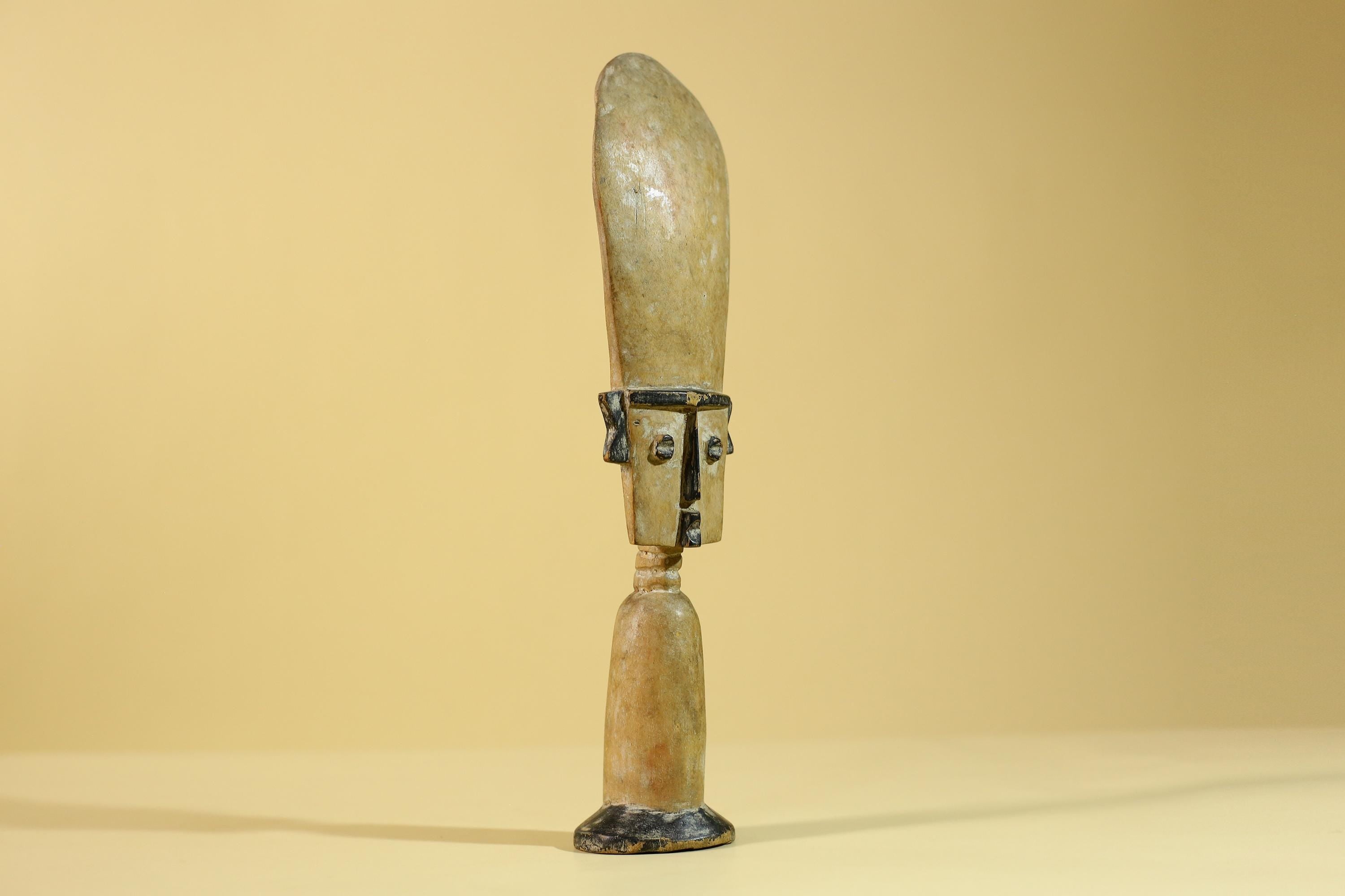 African Wooden Ritual Figure Statue  Elongated Head Tribal Art Sculpture-G6257