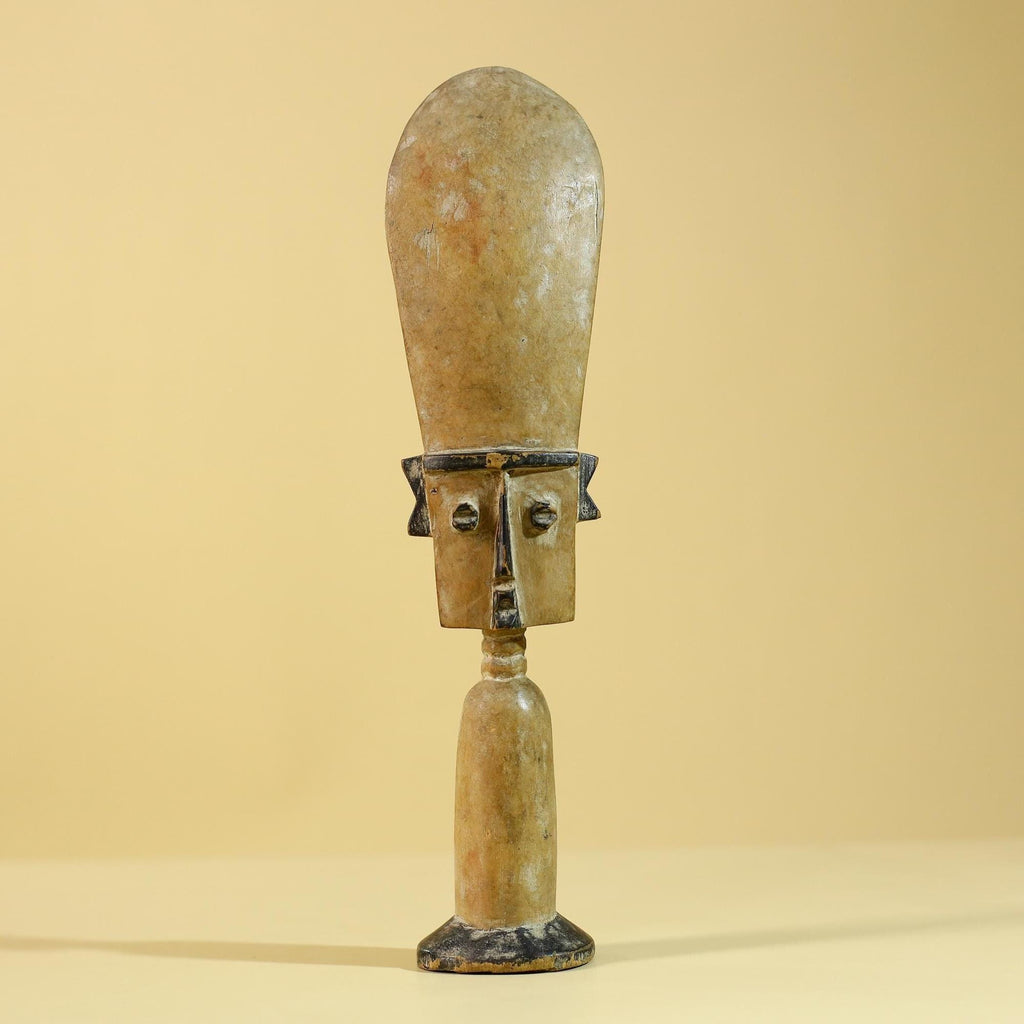 African Wooden Ritual Figure Statue  Elongated Head Tribal Art Sculpture-G6257