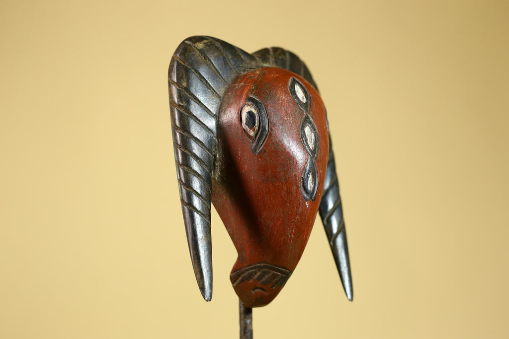 African Hand Carved Bwa Ram Mask Burkina Faso Tribal Art Sculpture-G6260