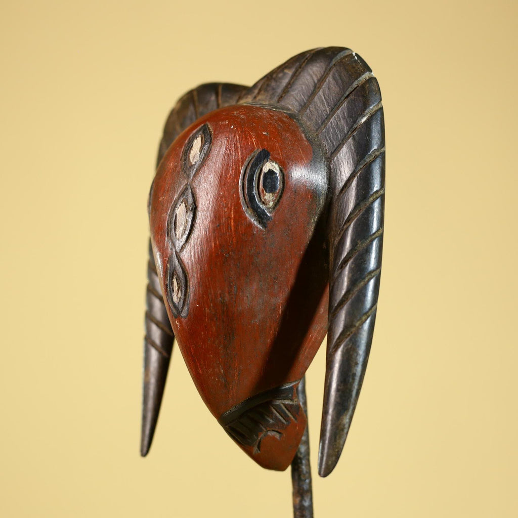 African Hand Carved Bwa Ram Mask Burkina Faso Tribal Art Sculpture-G6260