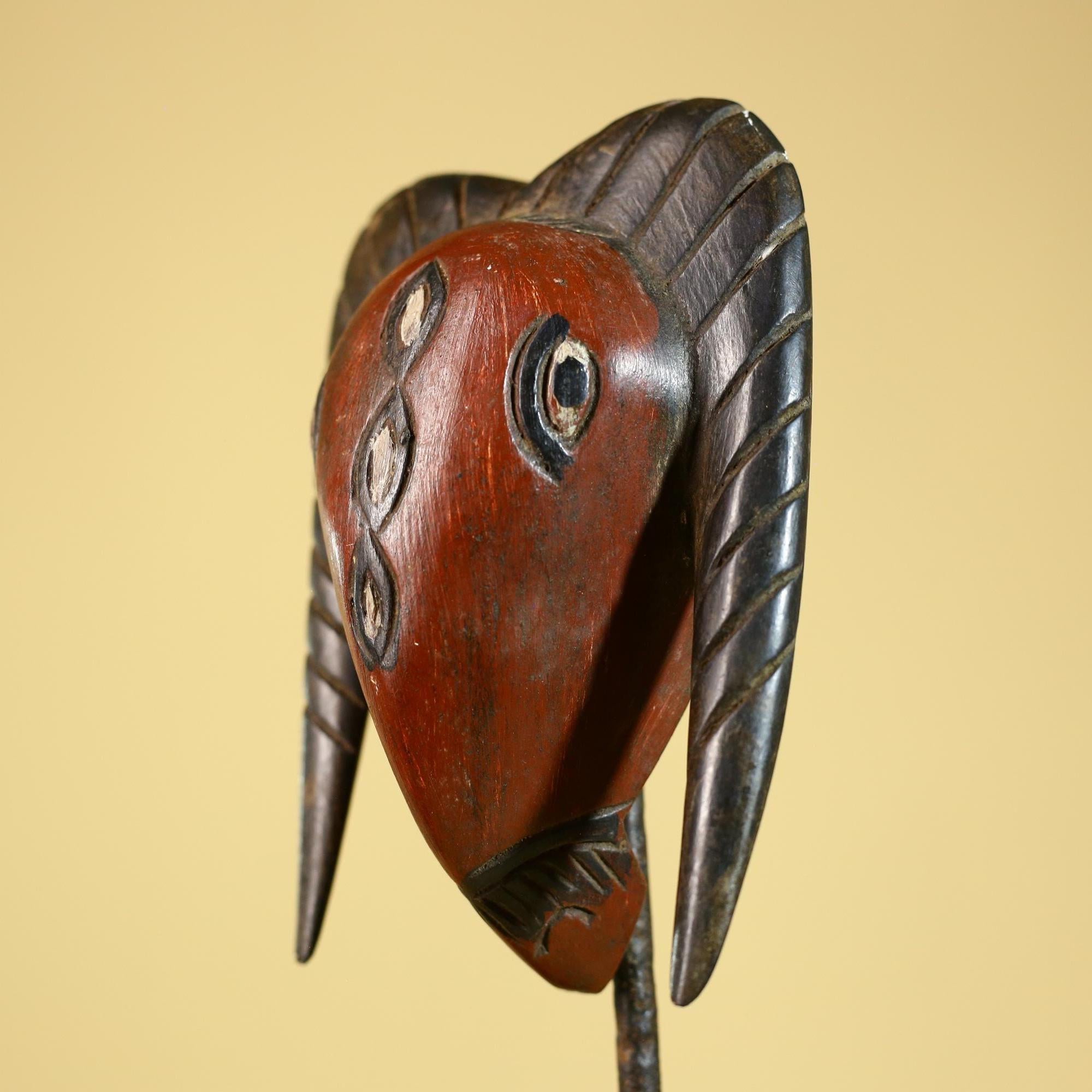 African Hand Carved Bwa Ram Mask Burkina Faso Tribal Art Sculpture-G6260