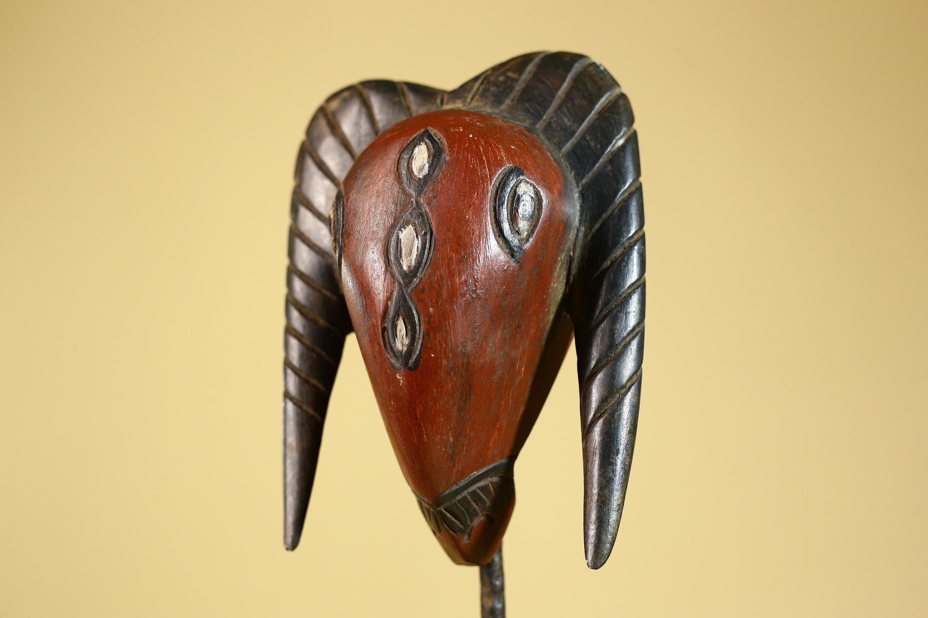African Hand Carved Bwa Ram Mask Burkina Faso Tribal Art Sculpture-G6260