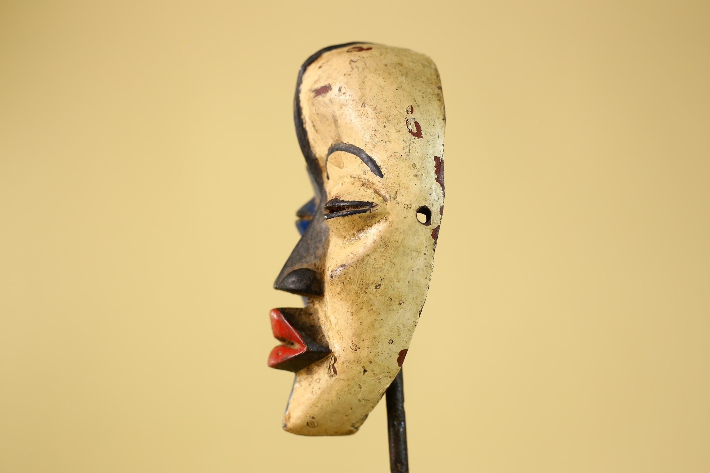 African Mask Dan Hand Carved Wood Tribal Art Vintage Wall Decor-G6262