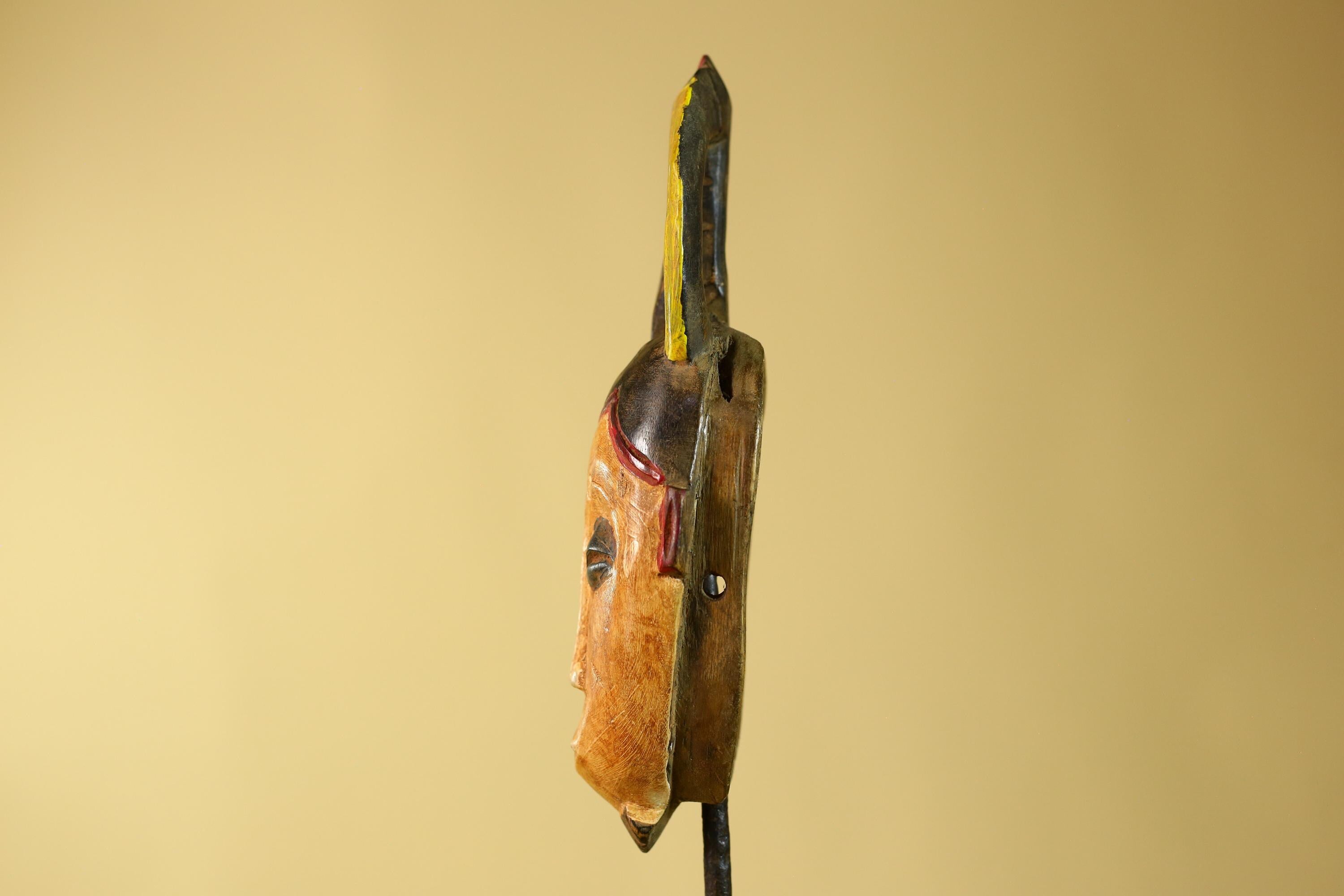 Vintage West African Baule Wooden Mask -Tribal Art Ceremonial Wall Decor-G6186