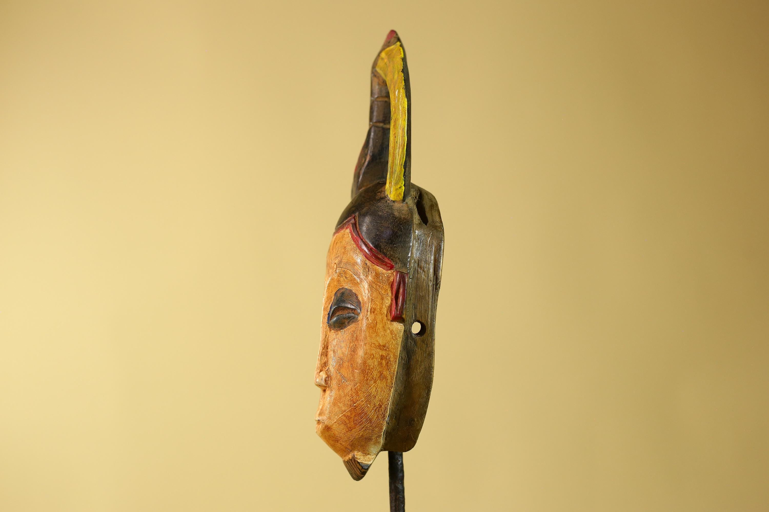 Vintage West African Baule Wooden Mask -Tribal Art Ceremonial Wall Decor-G6186