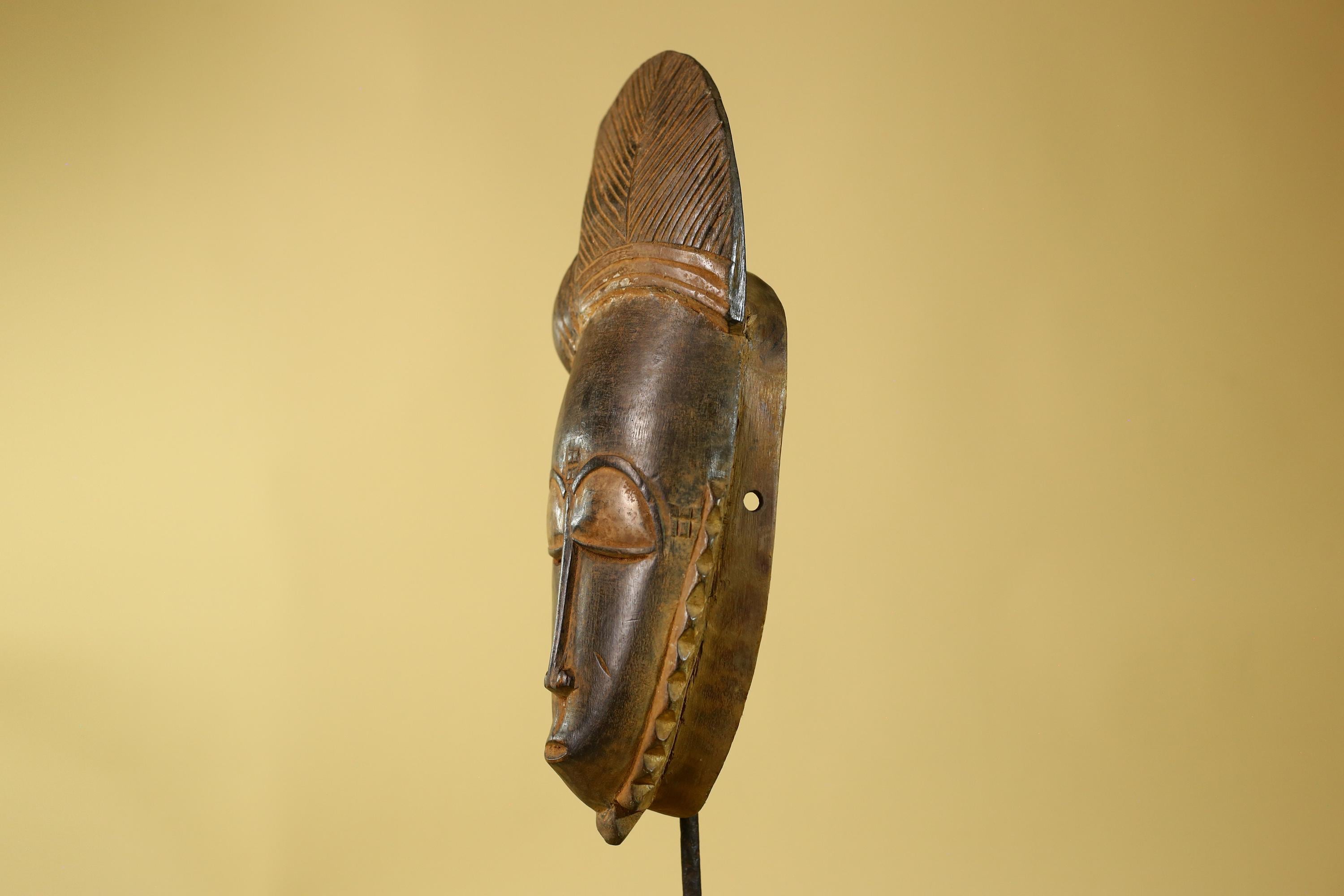 African Mask Guro Style | Vintage Wooden Mask Wall Art | Tribal Decor-G6188