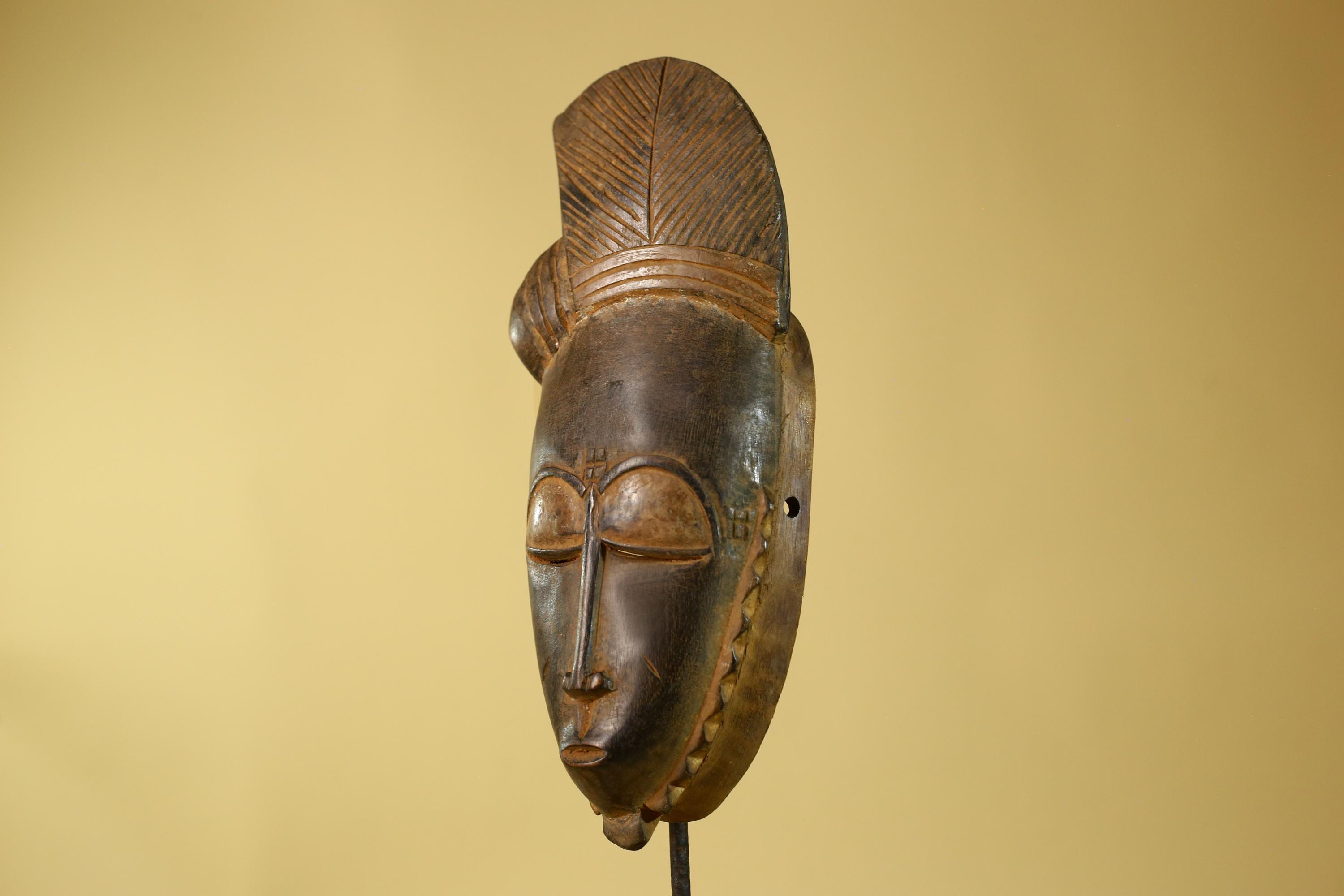 African Mask Guro Style | Vintage Wooden Mask Wall Art | Tribal Decor-G6188