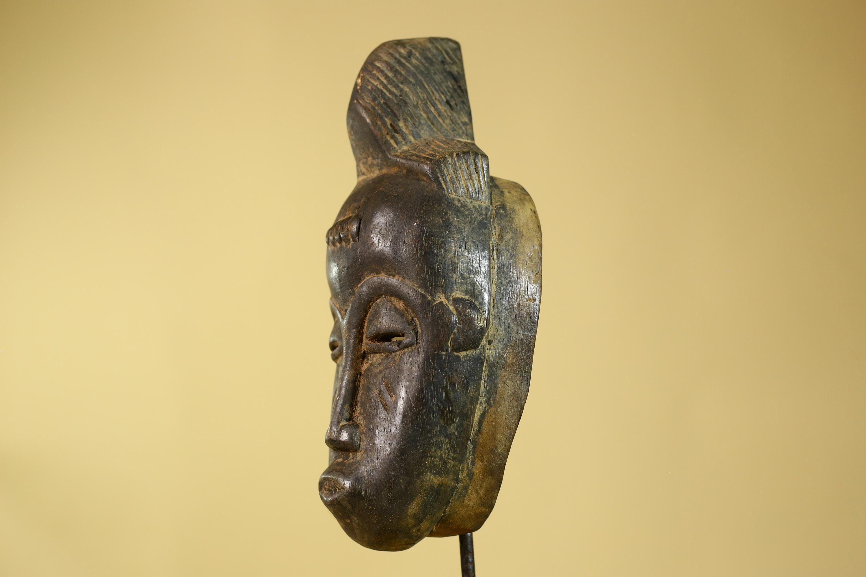 African Wooden Mask Baule Style- Tribal Mask Wall Art-G6189