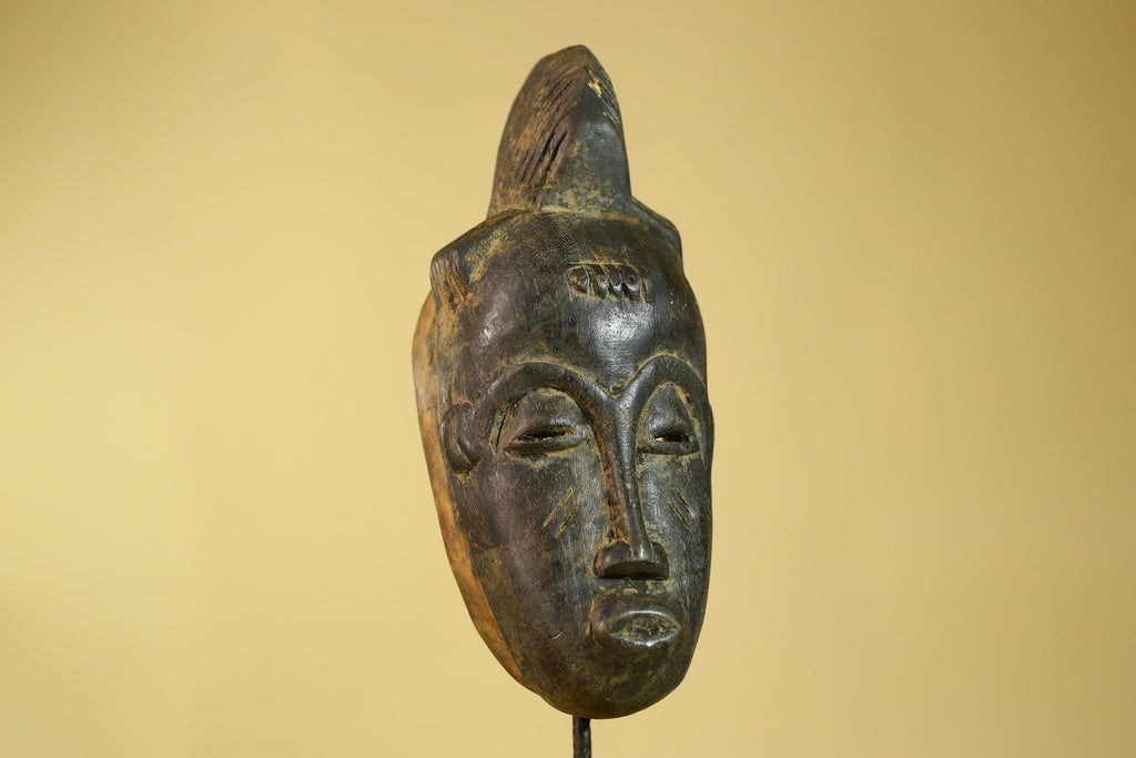 African Wooden Mask Baule Style- Tribal Mask Wall Art-G6189