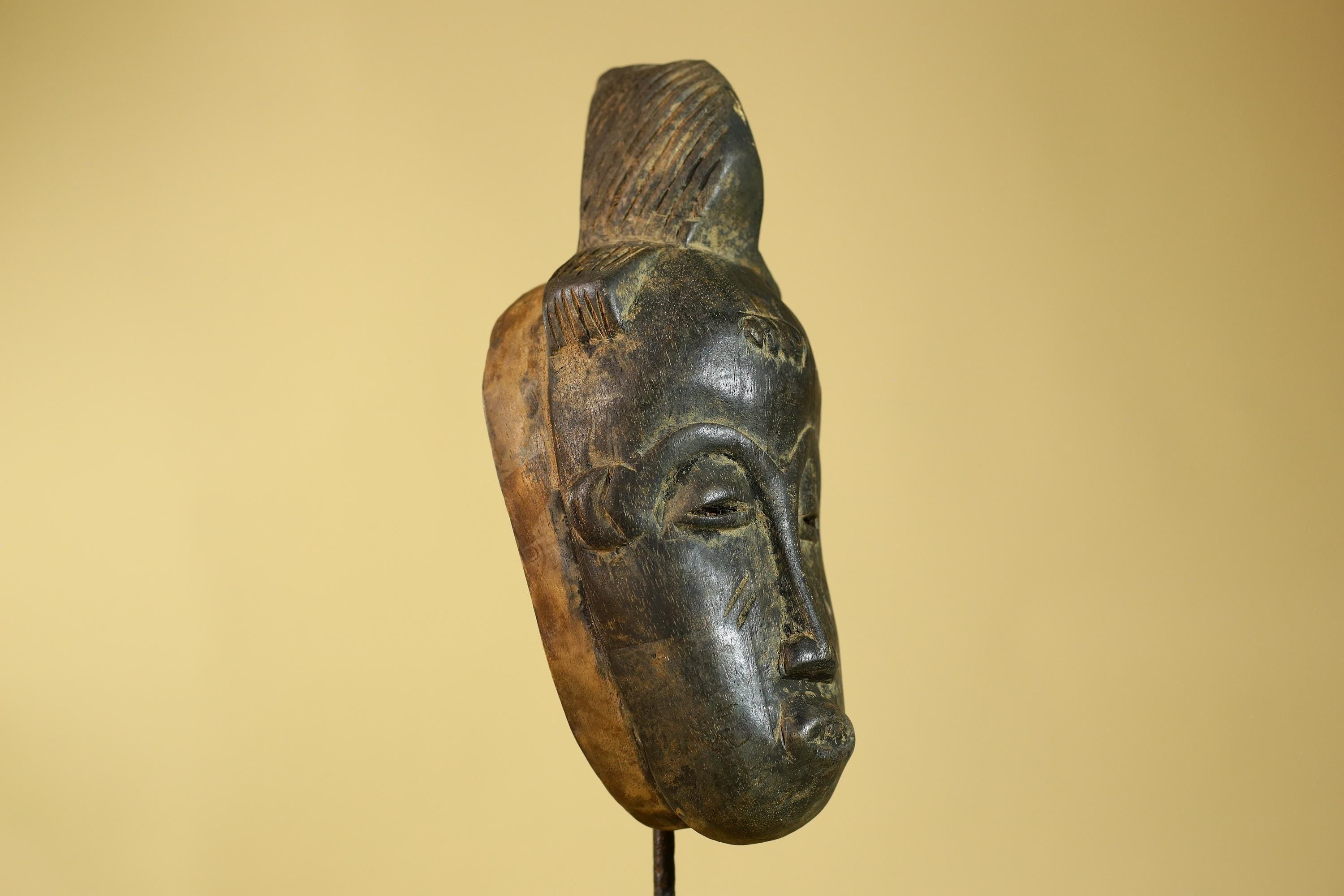 African Wooden Mask Baule Style- Tribal Mask Wall Art-G6189