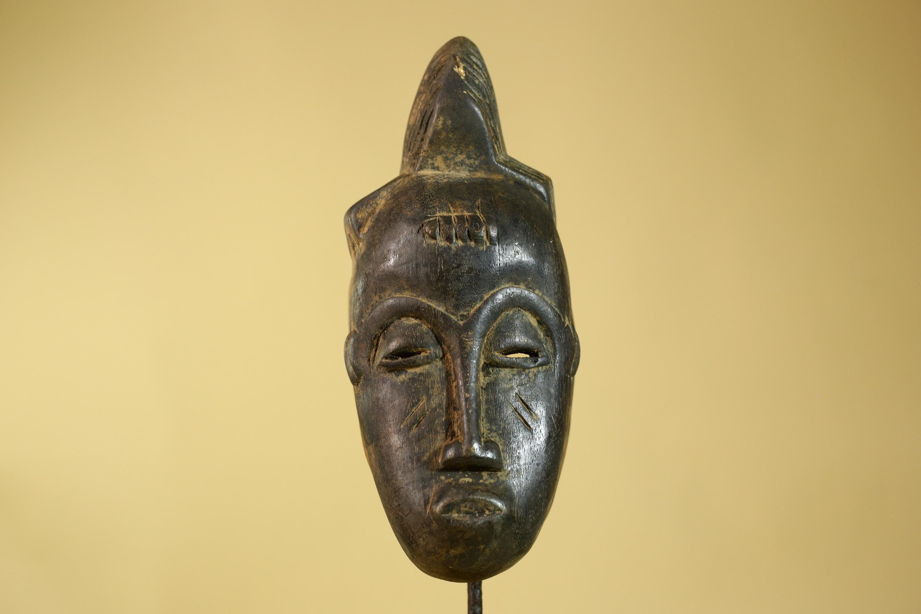 African Wooden Mask Baule Style- Tribal Mask Wall Art-G6189