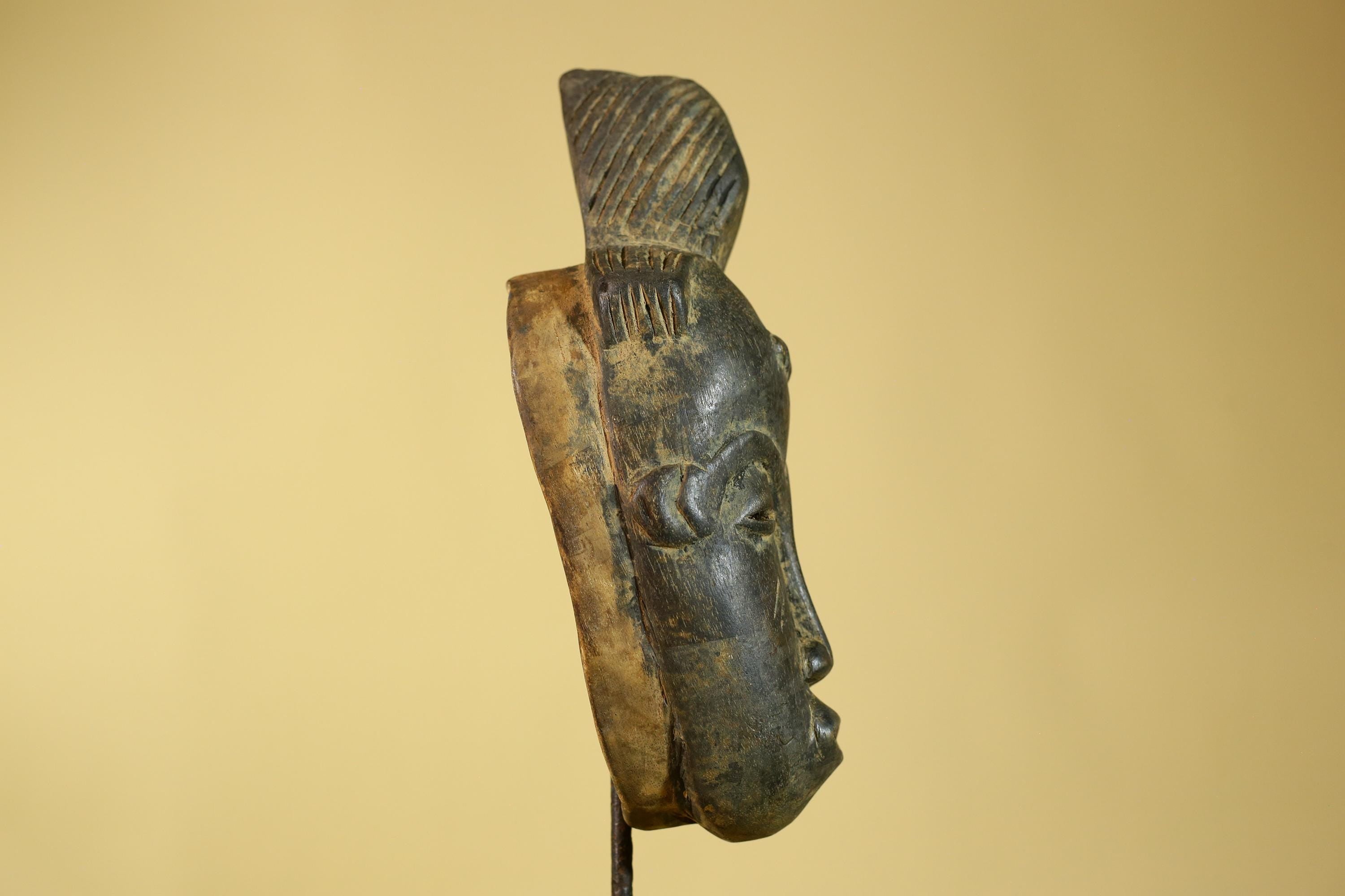 African Wooden Mask Baule Style- Tribal Mask Wall Art-G6189