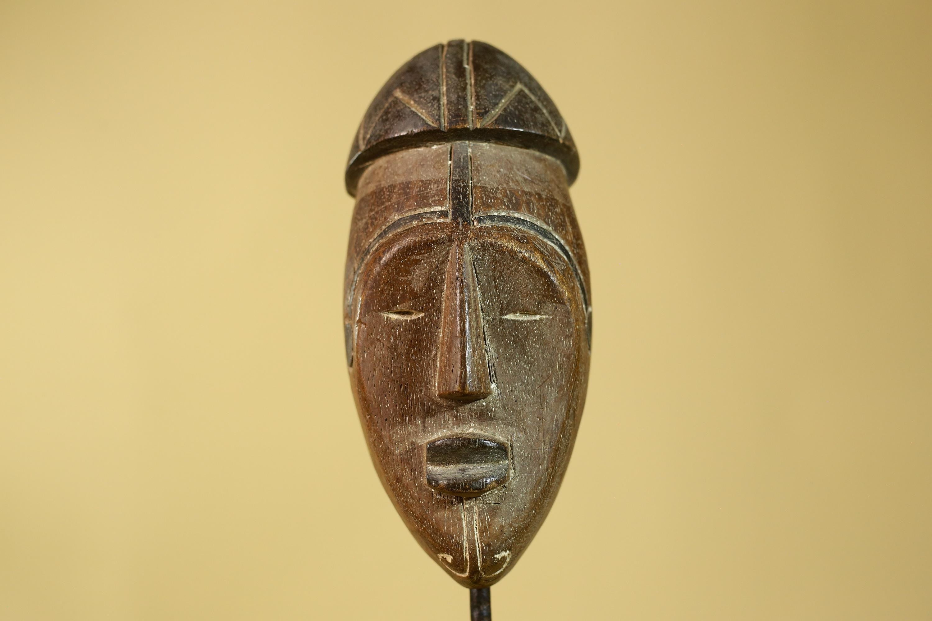 African Wooden Mask Tribal Wall Art- Hand Carved Elongated Face Mask-G6190