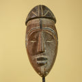 African Wooden Mask Tribal Wall Art- Hand Carved Elongated Face Mask-G6190