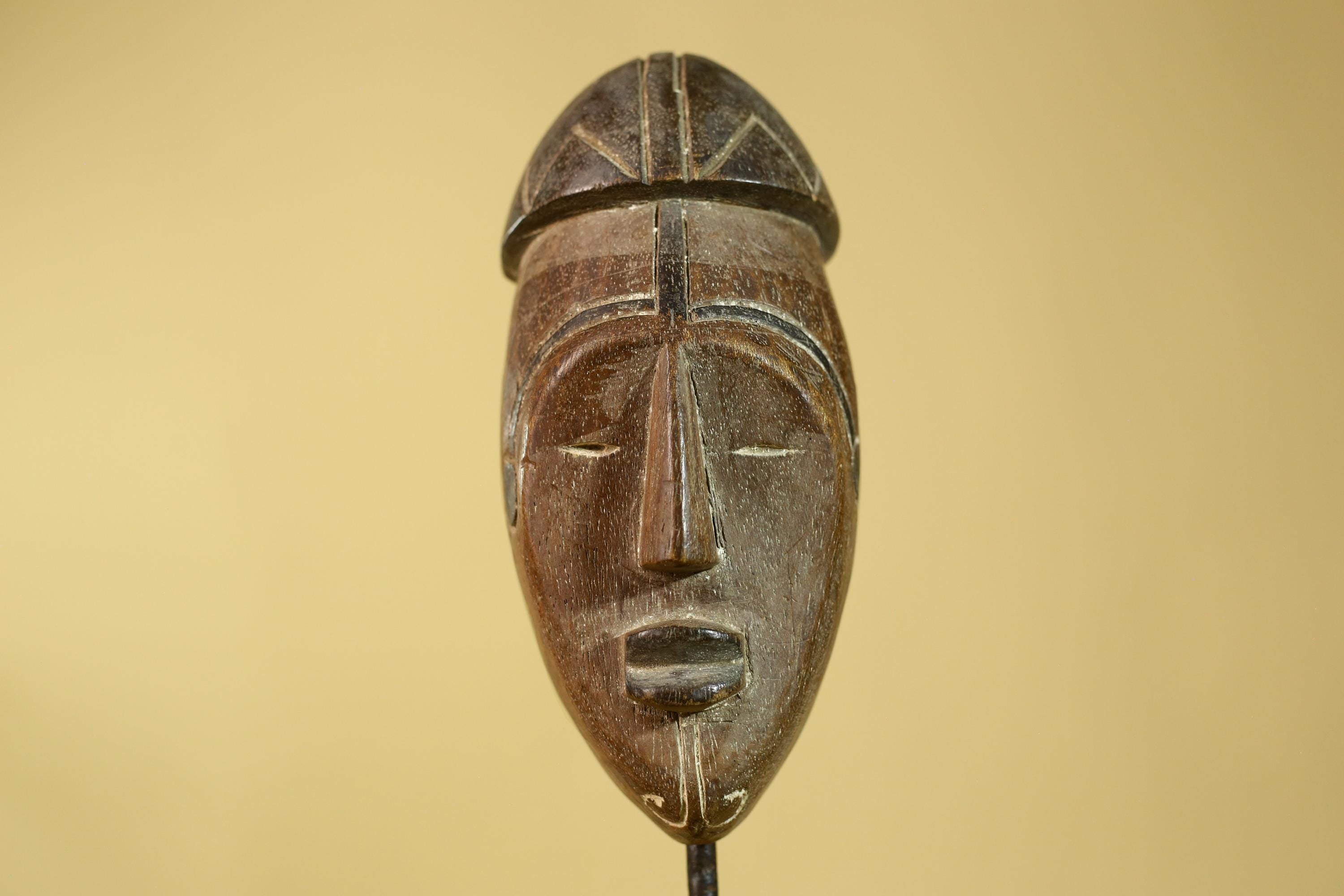 African Wooden Mask Tribal Wall Art- Hand Carved Elongated Face Mask-G6190