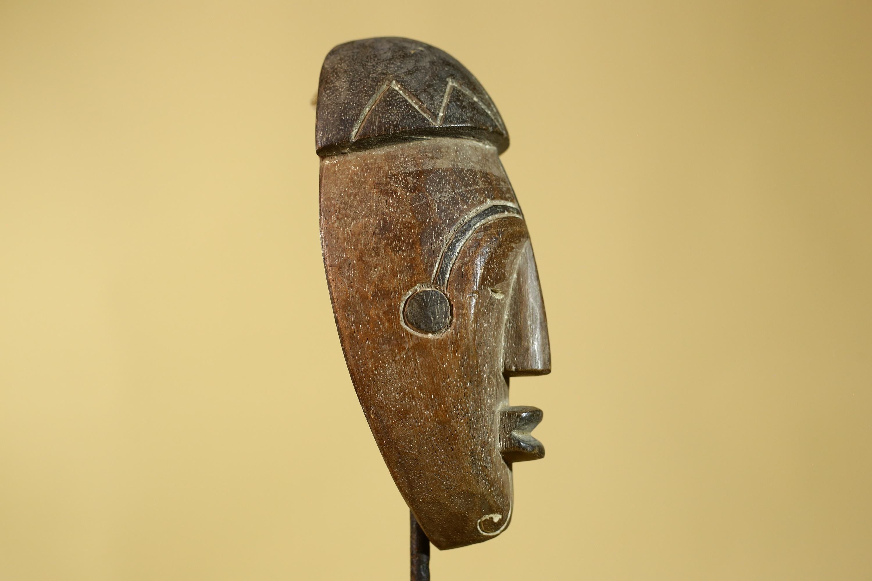 African Wooden Mask Tribal Wall Art- Hand Carved Elongated Face Mask-G6190