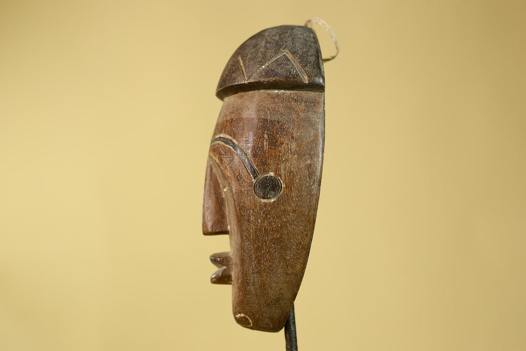African Wooden Mask Tribal Wall Art- Hand Carved Elongated Face Mask-G6190