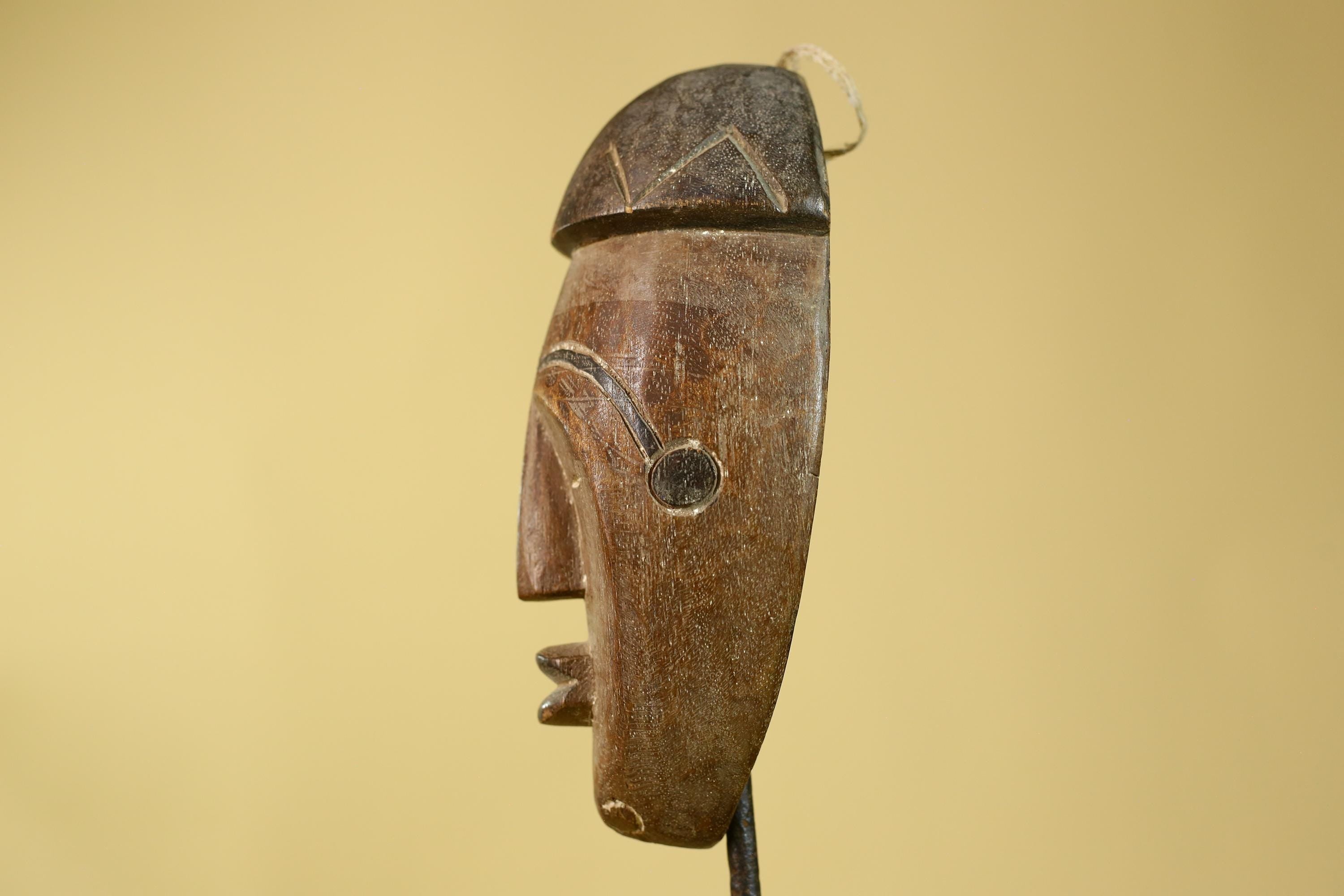 African Wooden Mask Tribal Wall Art- Hand Carved Elongated Face Mask-G6190