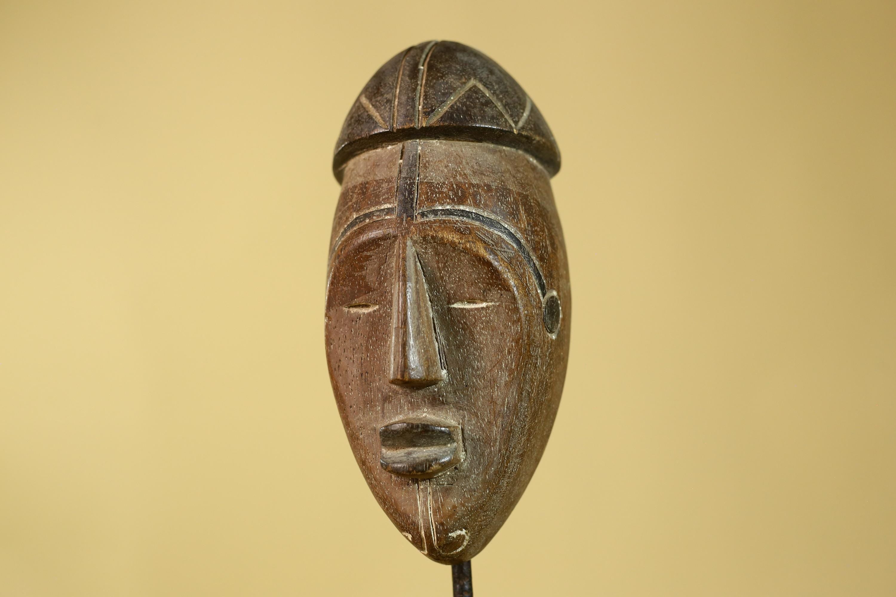 African Wooden Mask Tribal Wall Art- Hand Carved Elongated Face Mask-G6190