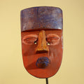 African Wooden Decorated Mask- Hand Carved Painted Tribal Art Wall Decor-G6192