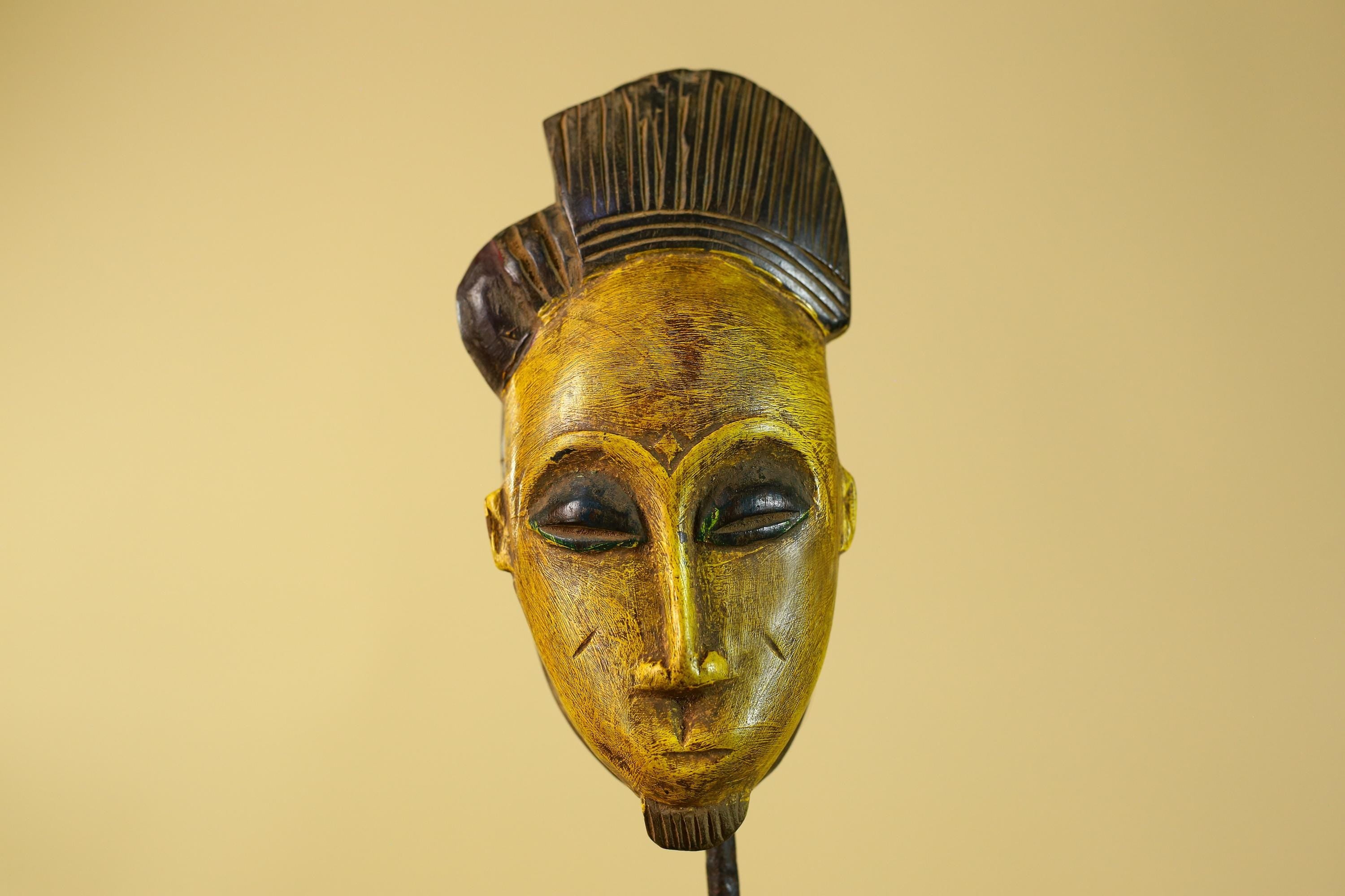 African Wooden Mask Baule Style- Tribal Mask Wall Art-G6194