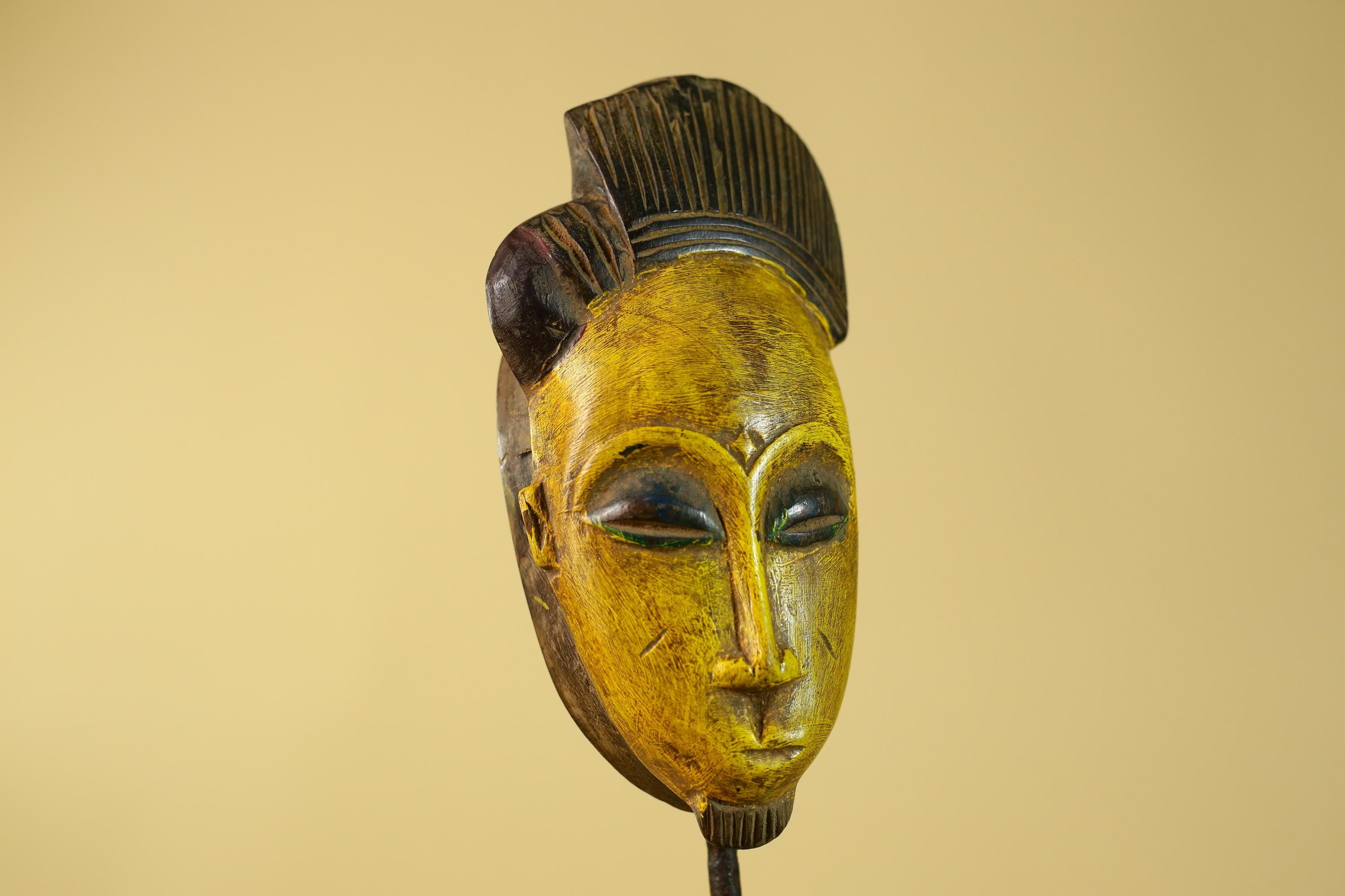African Wooden Mask Baule Style- Tribal Mask Wall Art-G6194