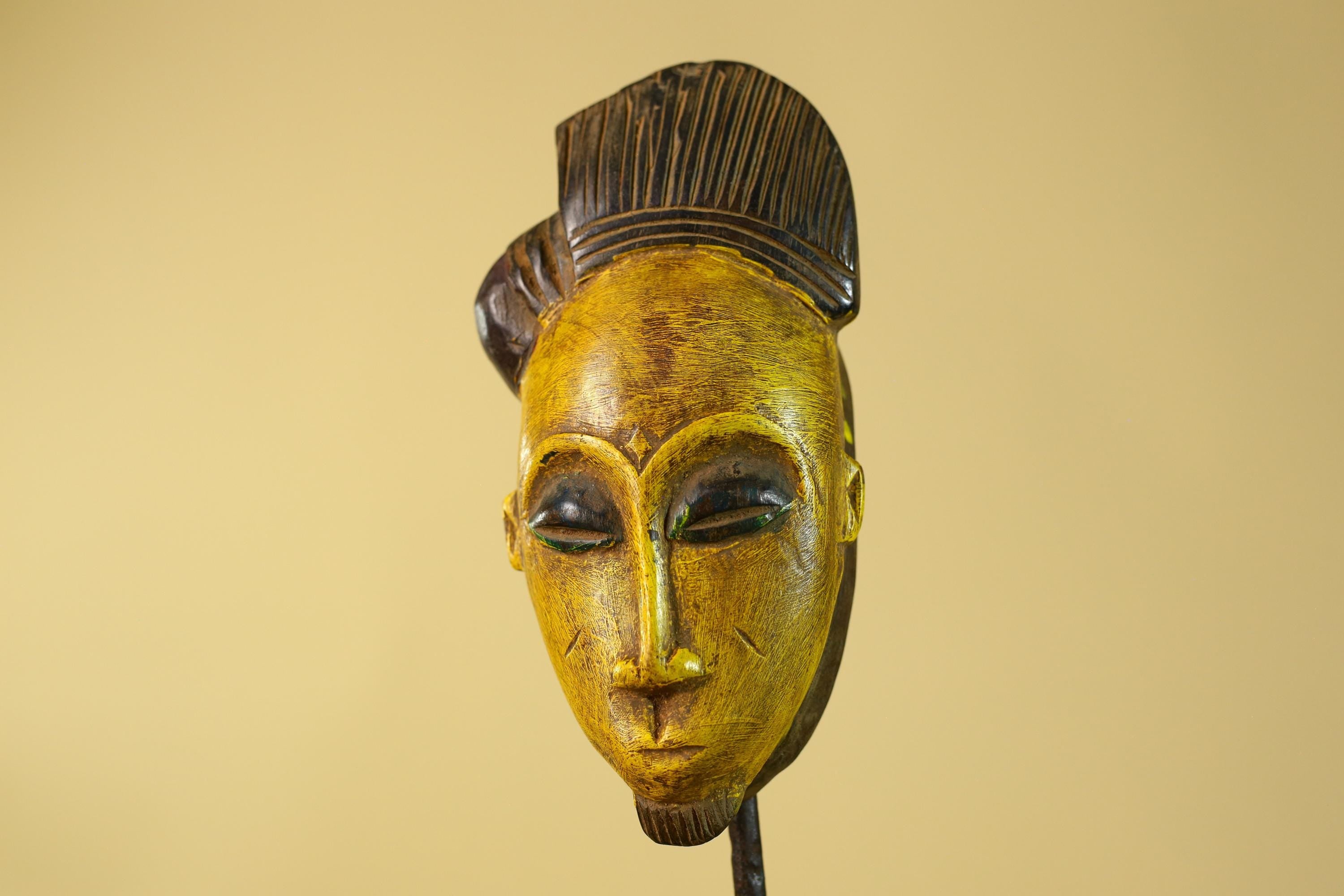 African Wooden Mask Baule Style- Tribal Mask Wall Art-G6194
