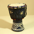 African Wooden Djembe Drum -Tribal Art Hand Carved African Decor-G6197