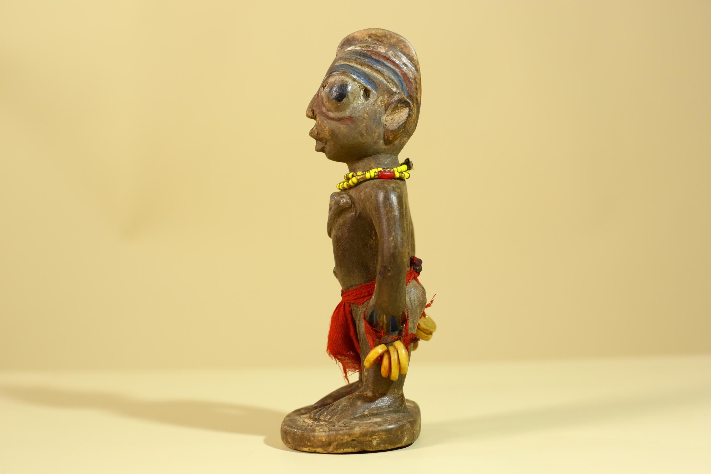 African Wooden Standing Figure- Tribal Art Hand Carved Vintage Statue-G6198