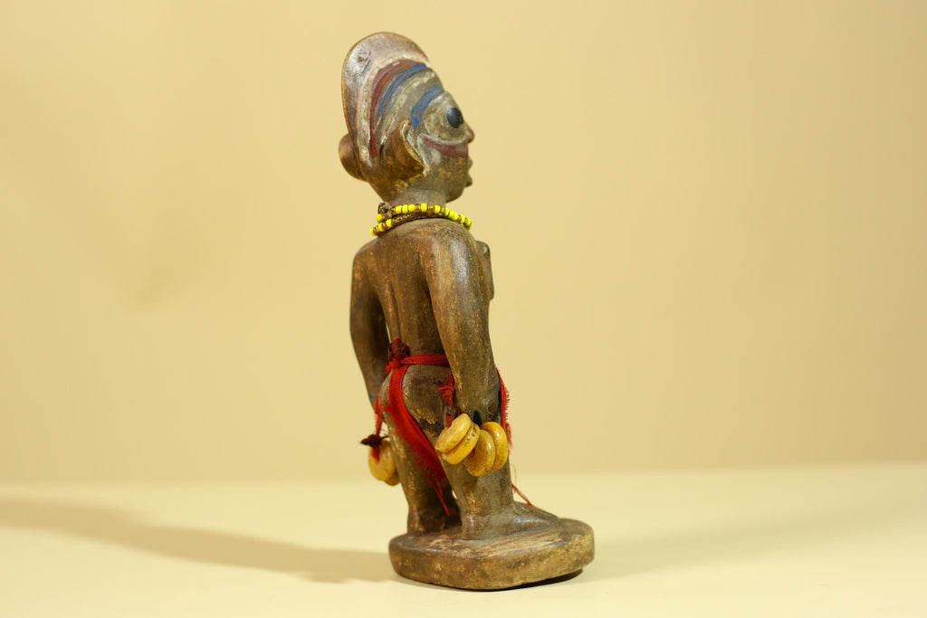African Wooden Standing Figure- Tribal Art Hand Carved Vintage Statue-G6198