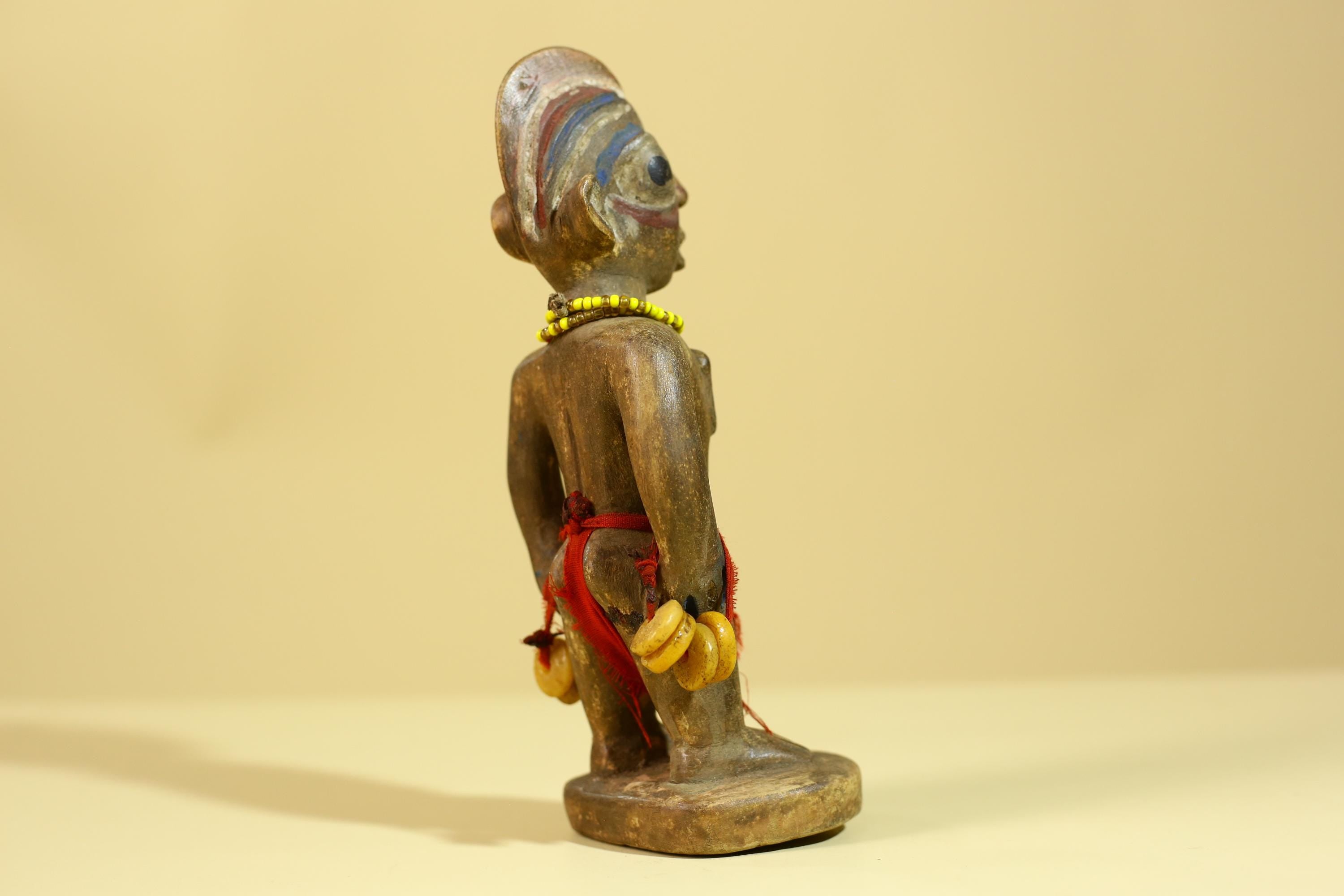 African Wooden Standing Figure- Tribal Art Hand Carved Vintage Statue-G6198