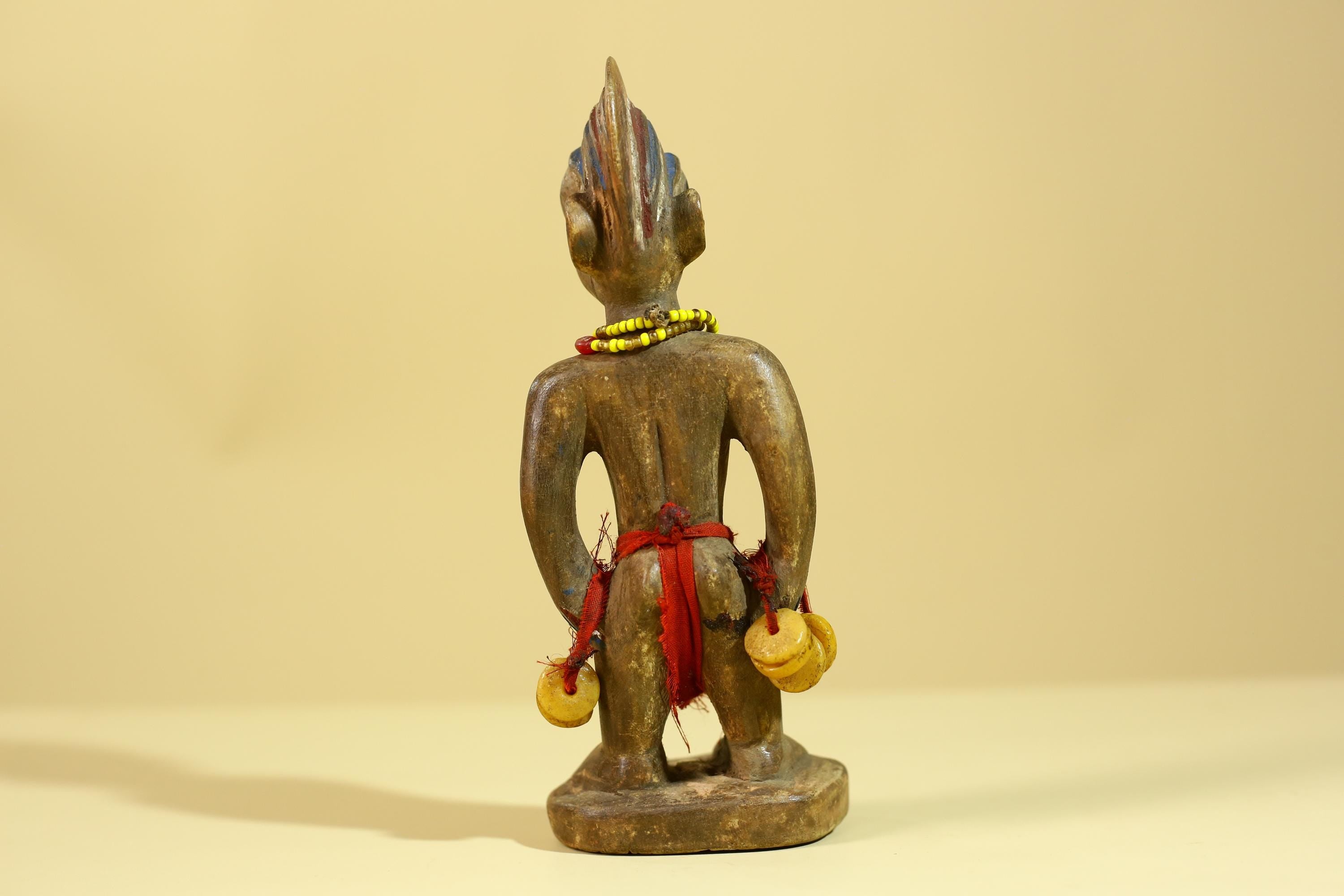 African Wooden Standing Figure- Tribal Art Hand Carved Vintage Statue-G6198