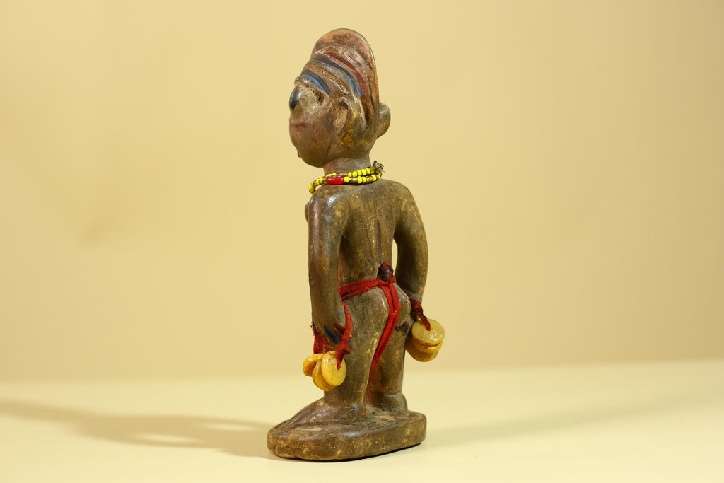 African Wooden Standing Figure- Tribal Art Hand Carved Vintage Statue-G6198