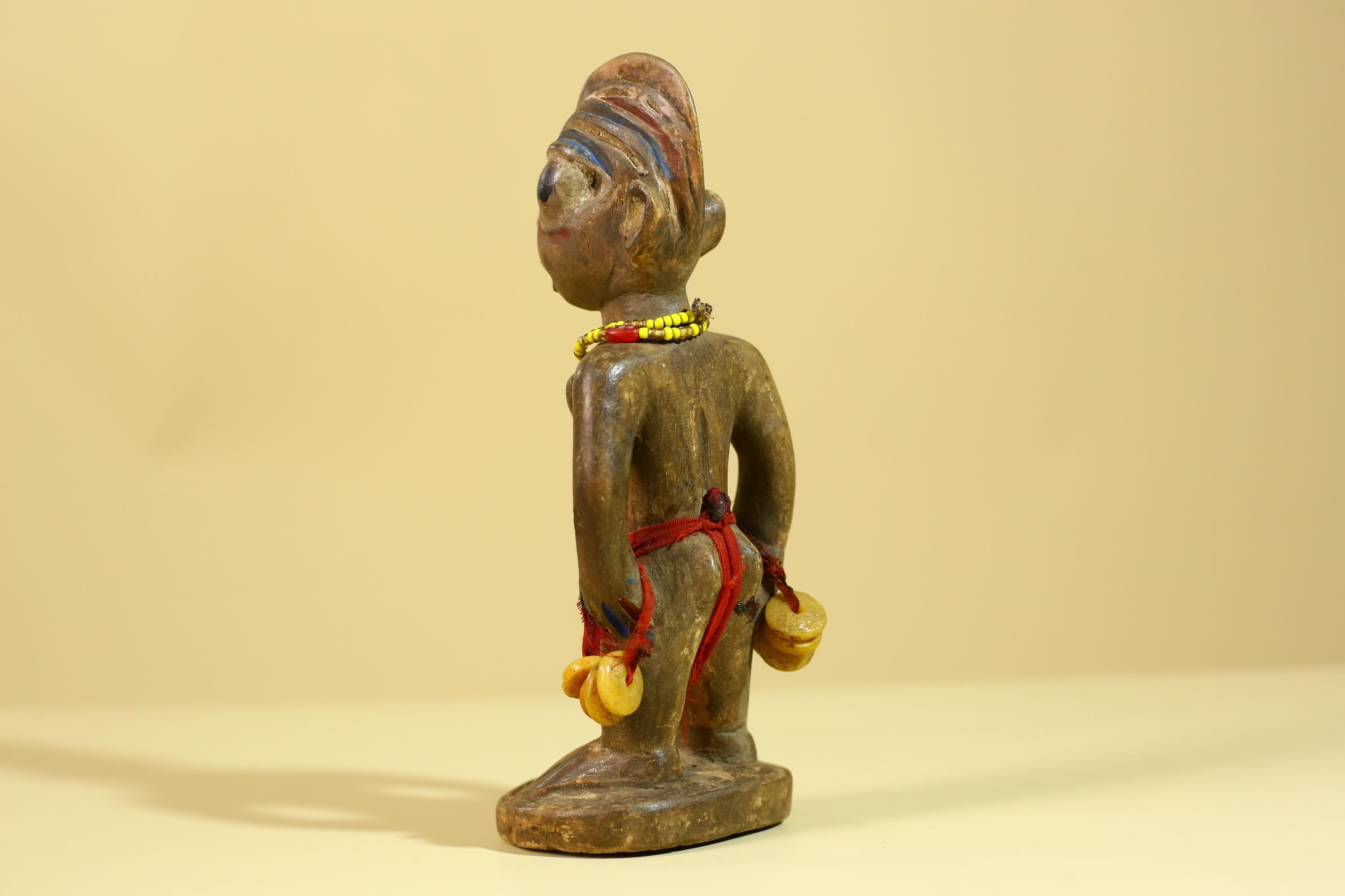 African Wooden Standing Figure- Tribal Art Hand Carved Vintage Statue-G6198