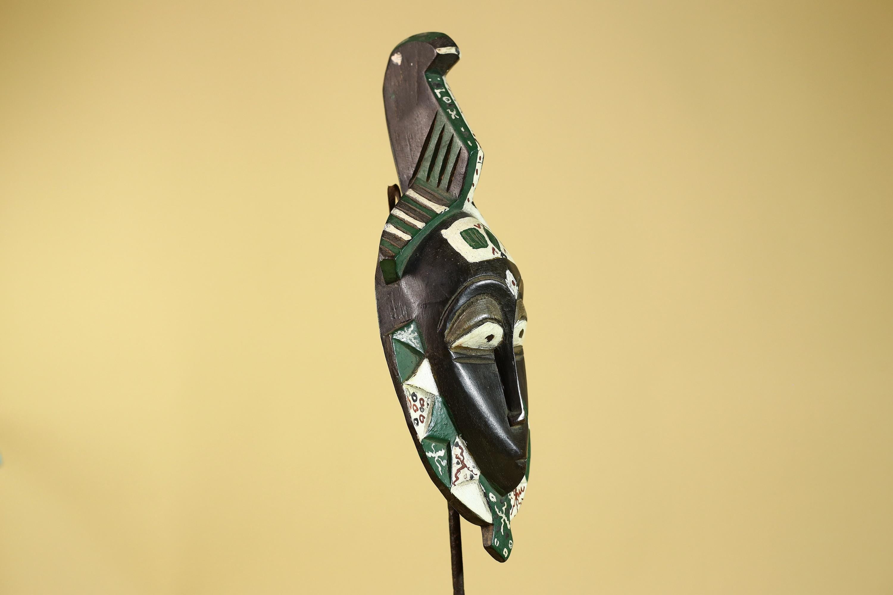 Hand Carved African Tribal Mask–Painted Wooden Ritual Mask For Wall Decor-G6200