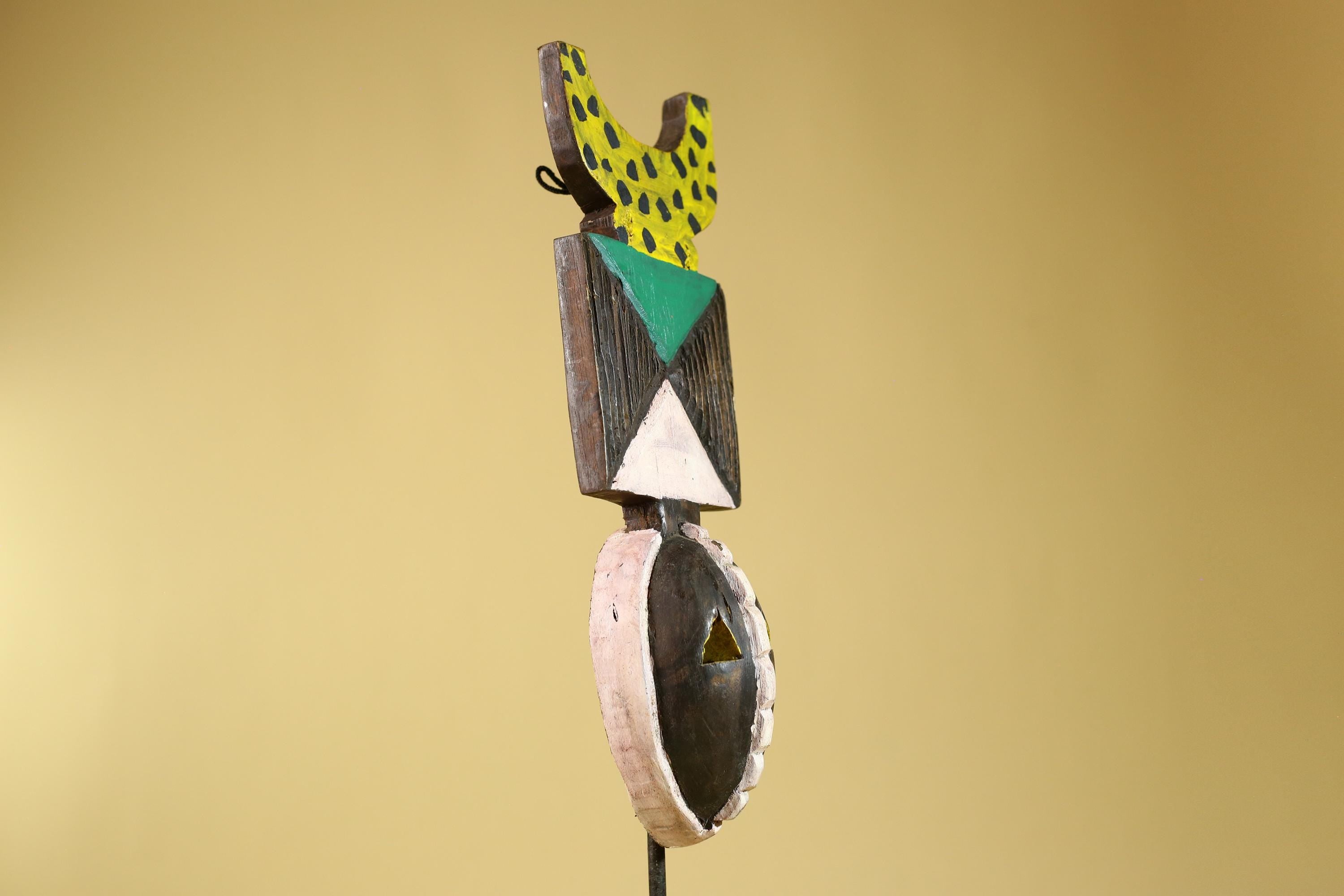 African Wood Mask, Hand Carved Bwa Plank from Burkina Faso Wall decor- G6268
