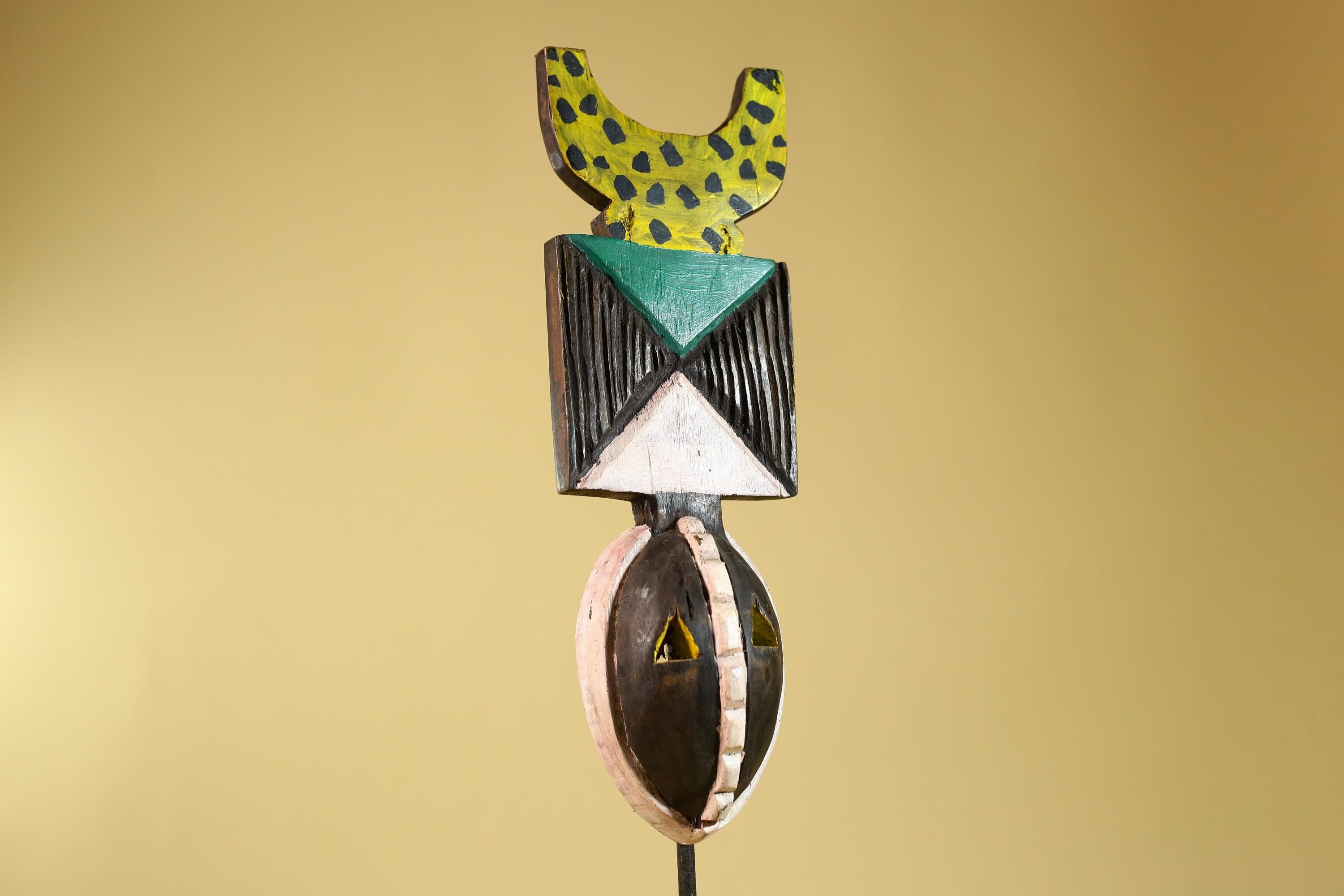 African Wood Mask, Hand Carved Bwa Plank from Burkina Faso Wall decor- G6268