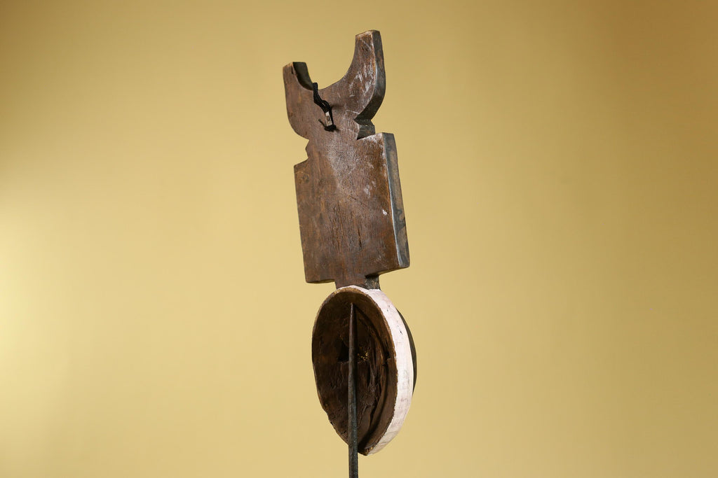 African Wood Mask, Hand Carved Bwa Plank from Burkina Faso Wall decor- G6268