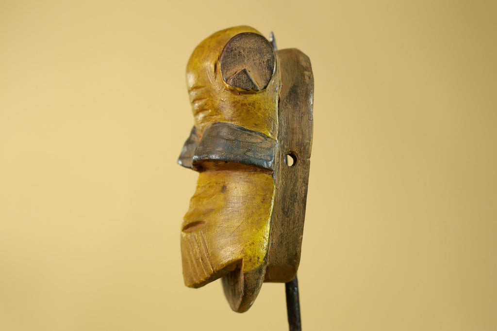 African Wooden Mask Baule Style- Tribal Mask Wall Art-G6202