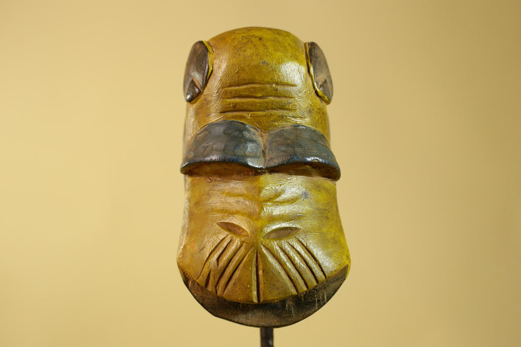 African Wooden Mask Baule Style- Tribal Mask Wall Art-G6202