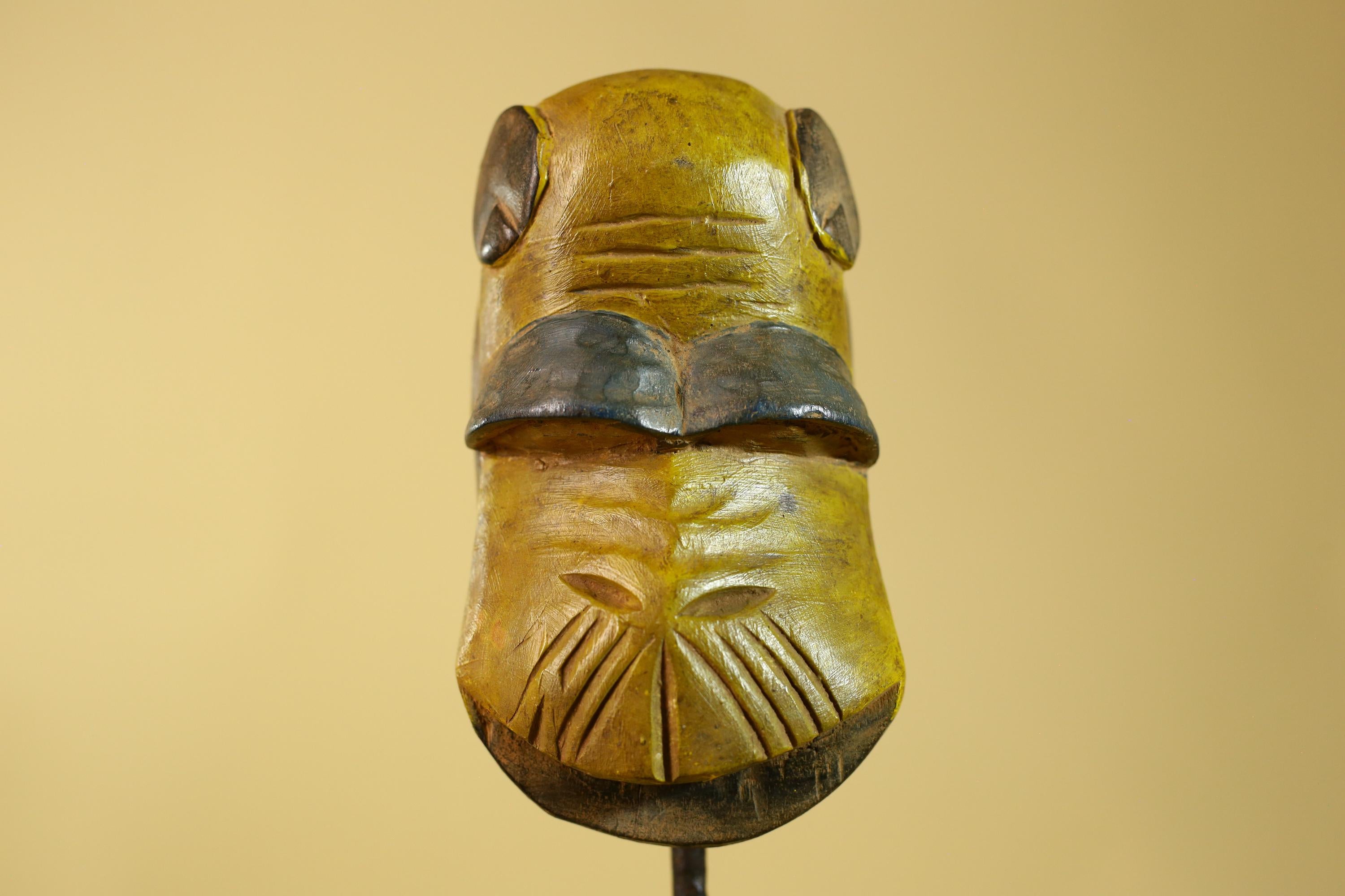 African Wooden Mask Baule Style- Tribal Mask Wall Art-G6202