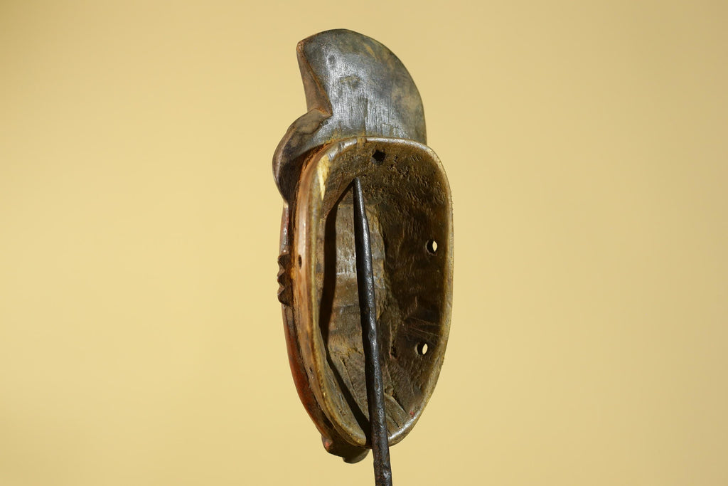 Hand Carved African Mask in Baule Style – Wooden Tribal Wall Art-G6203