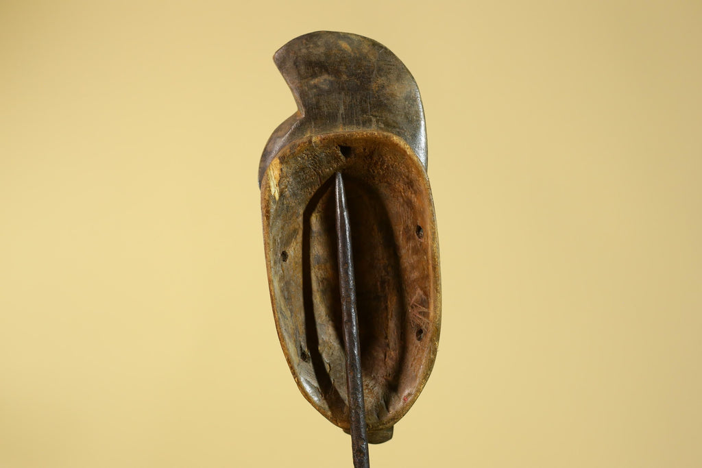 Hand Carved African Mask in Baule Style – Wooden Tribal Wall Art-G6203