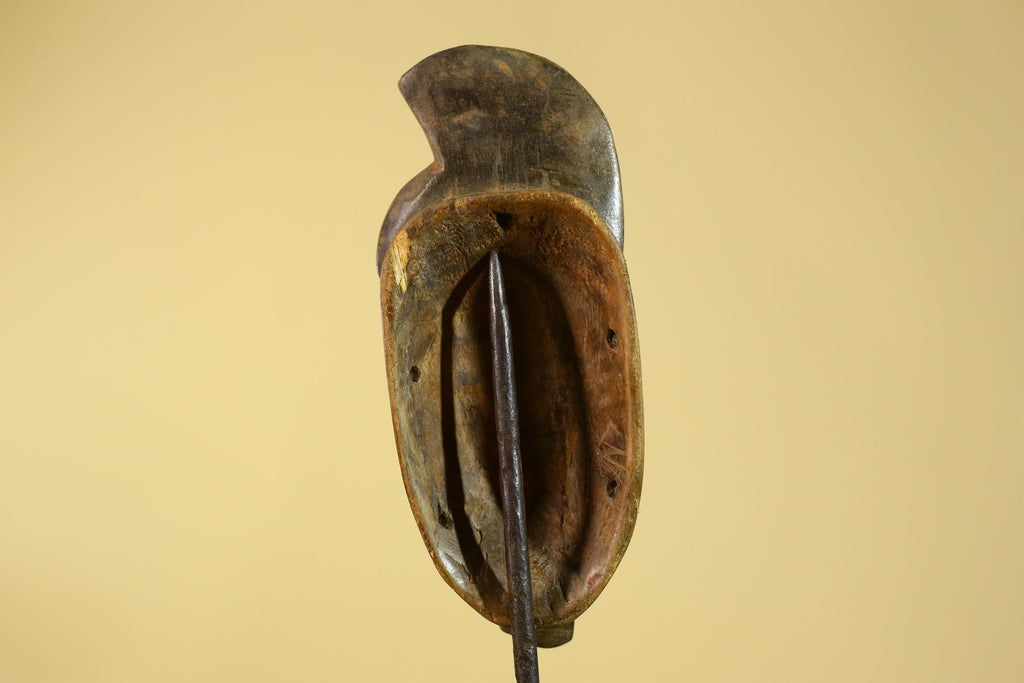 Hand Carved African Mask in Baule Style – Wooden Tribal Wall Art-G6203